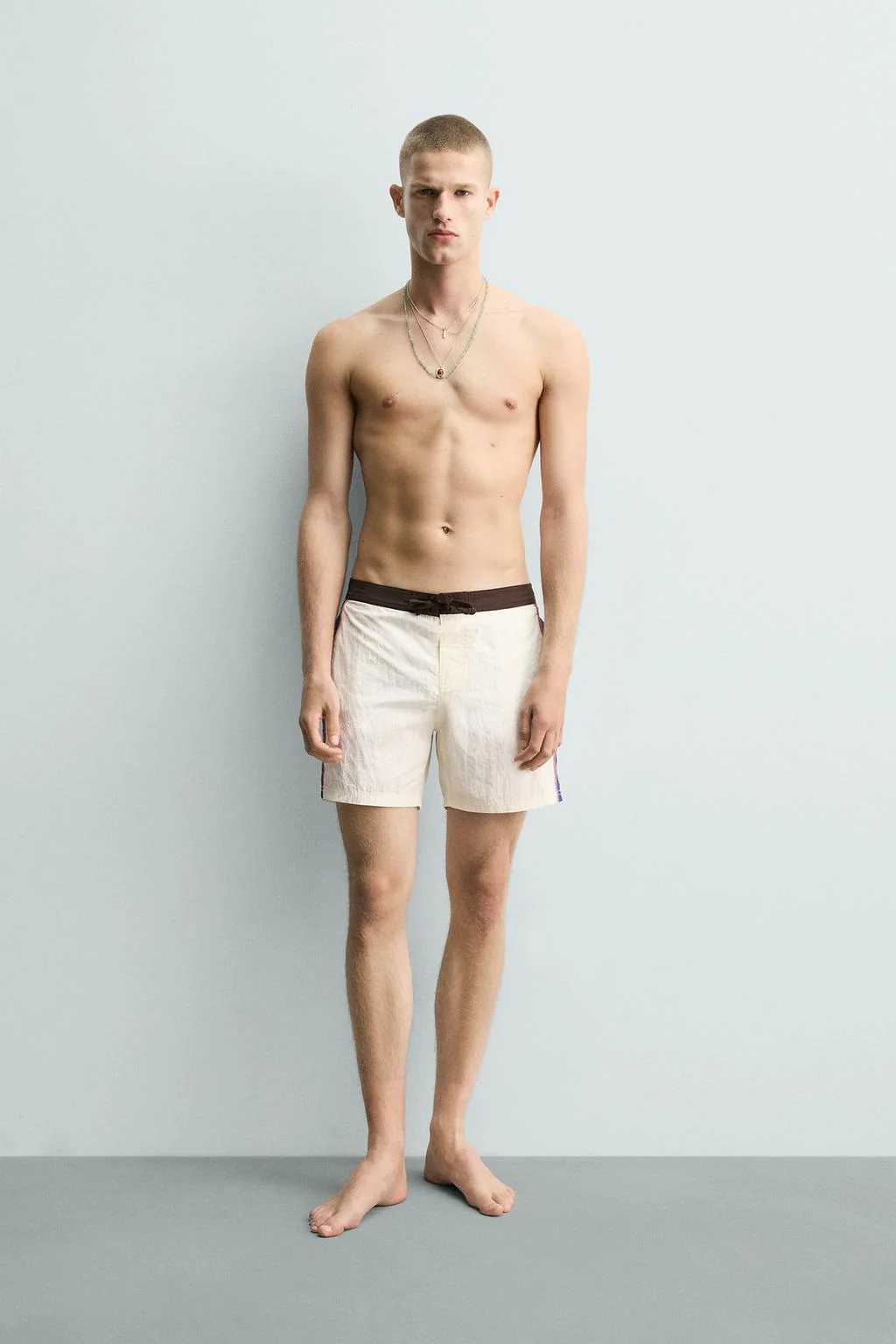 LONG CONTRAST SWIMMING TRUNKS