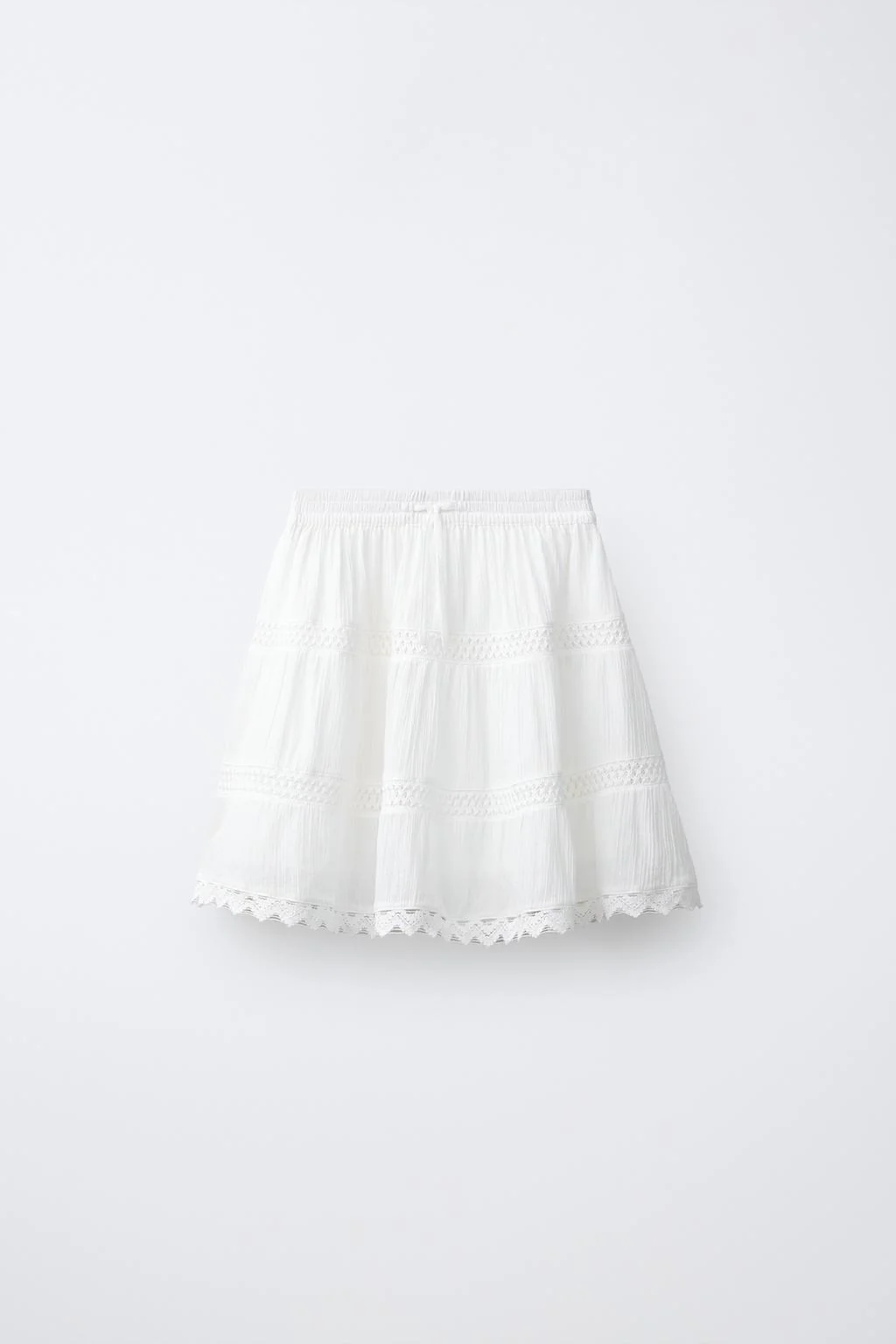 ROMANTIC PANELLED SKIRT WITH LACE INSERTS