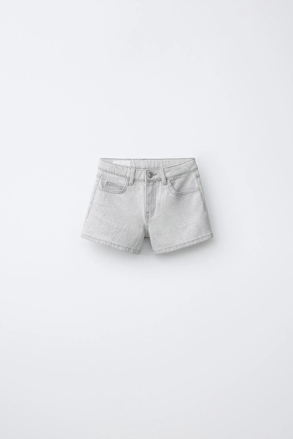 RHINESTONE DENIM BERMUDA SHORTS