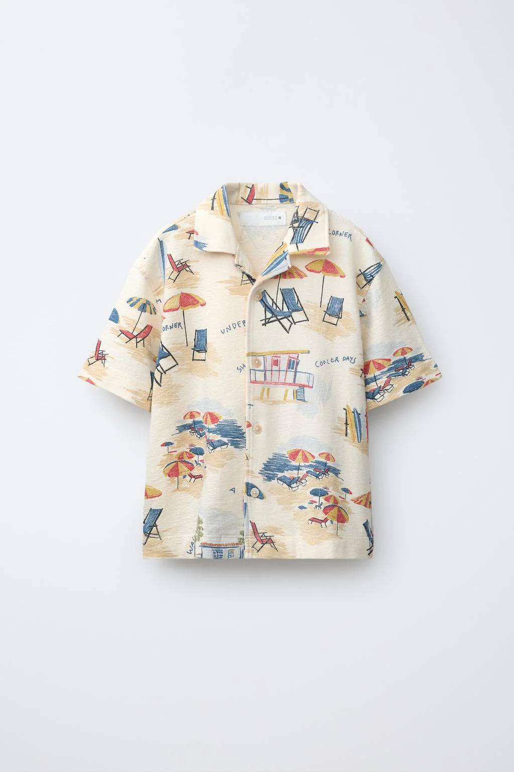 BEACH CHAIR PRINT BOWLING SHIRT