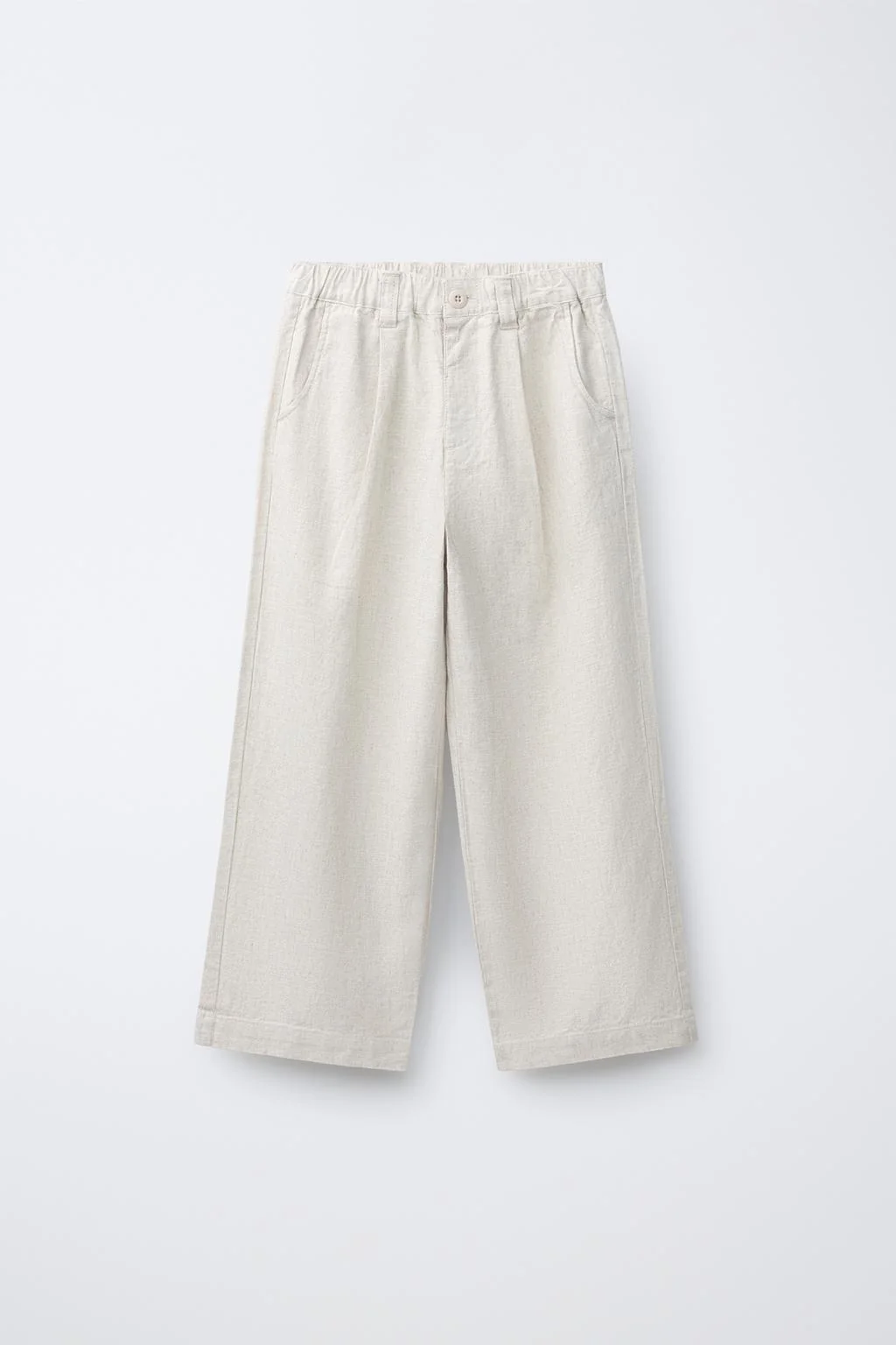COTTON LINEN STRAIGHT TROUSERS