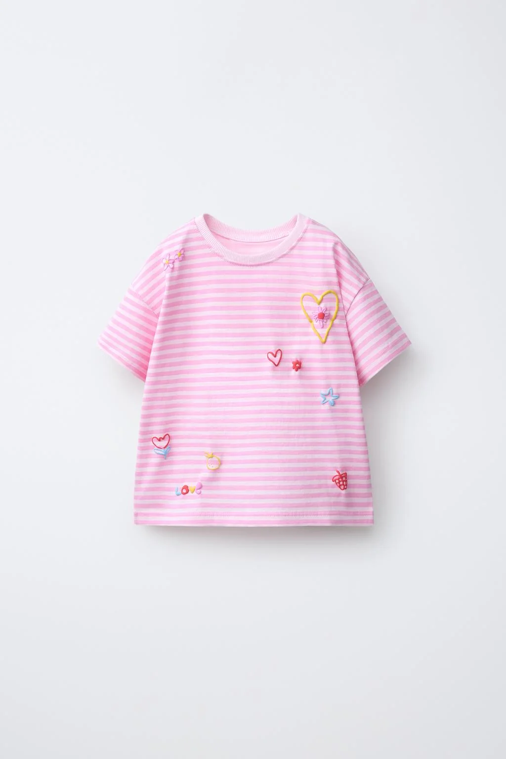 STRIPED T-SHIRT WITH EMBOSSED DETAILS