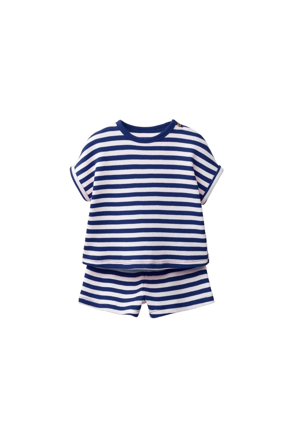 Набор: футболка из вафельного трикотажа Wayas и шорты-бермуды