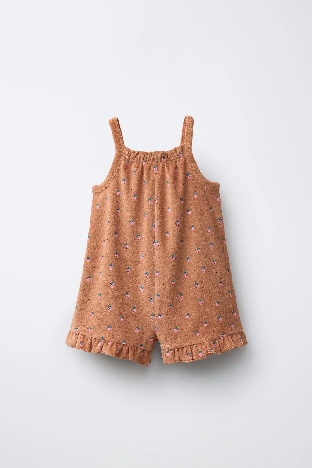TERRYCLOTH STRAWBERRY PLAYSUIT