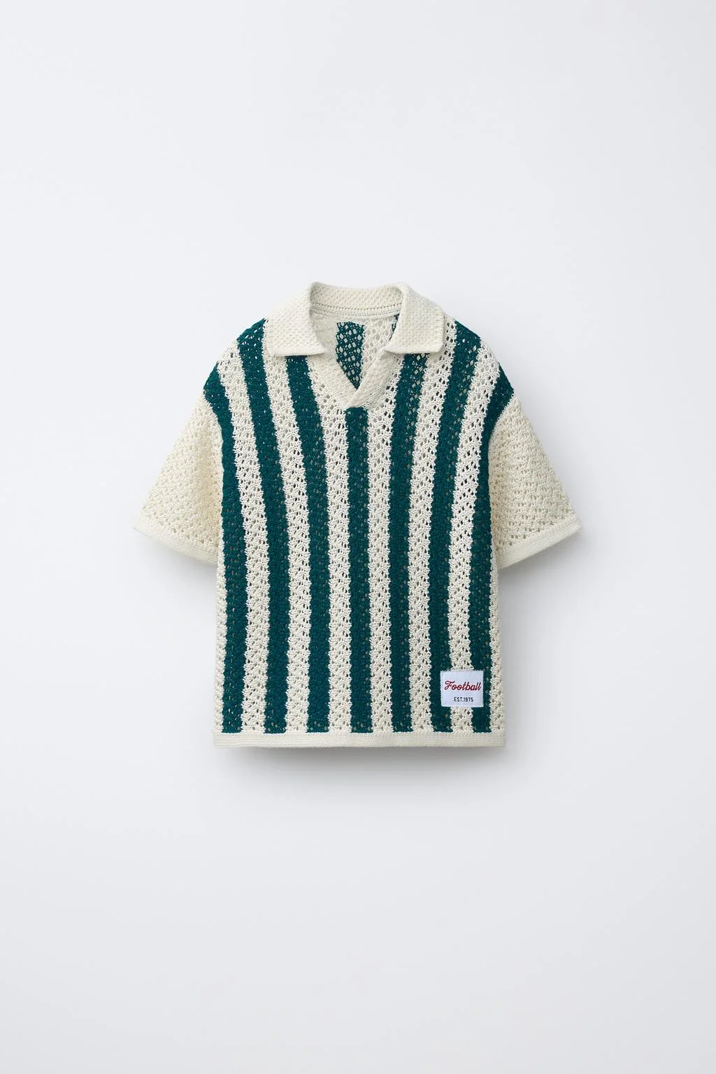 STRIPED FOOTBALL KNIT POLO SHIRT