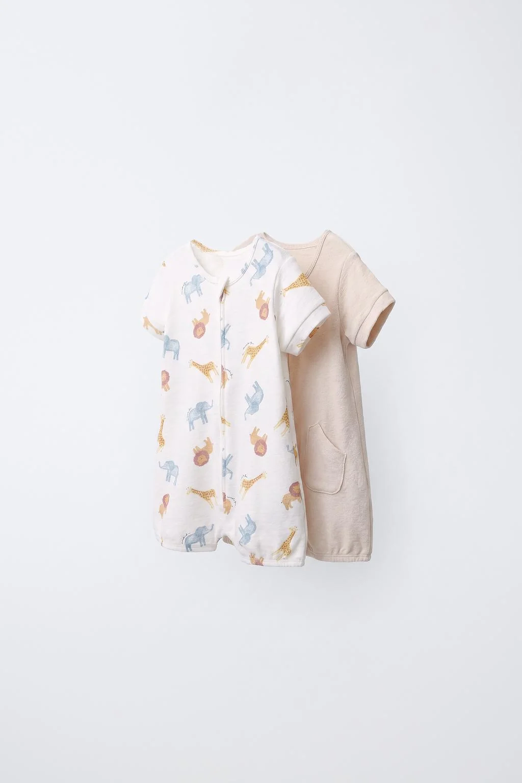 TWO-PACK OF ANIMAL PRINT SLEEPSUITS