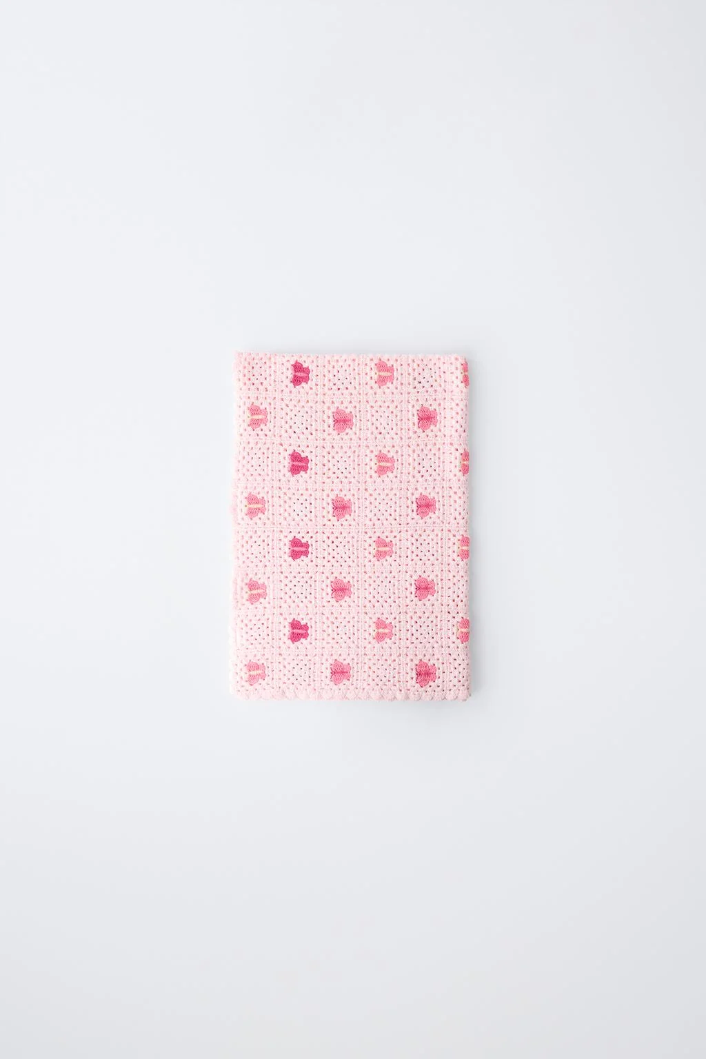 BUTTERFLY EMBROIDERED CROCHET KNIT THROW