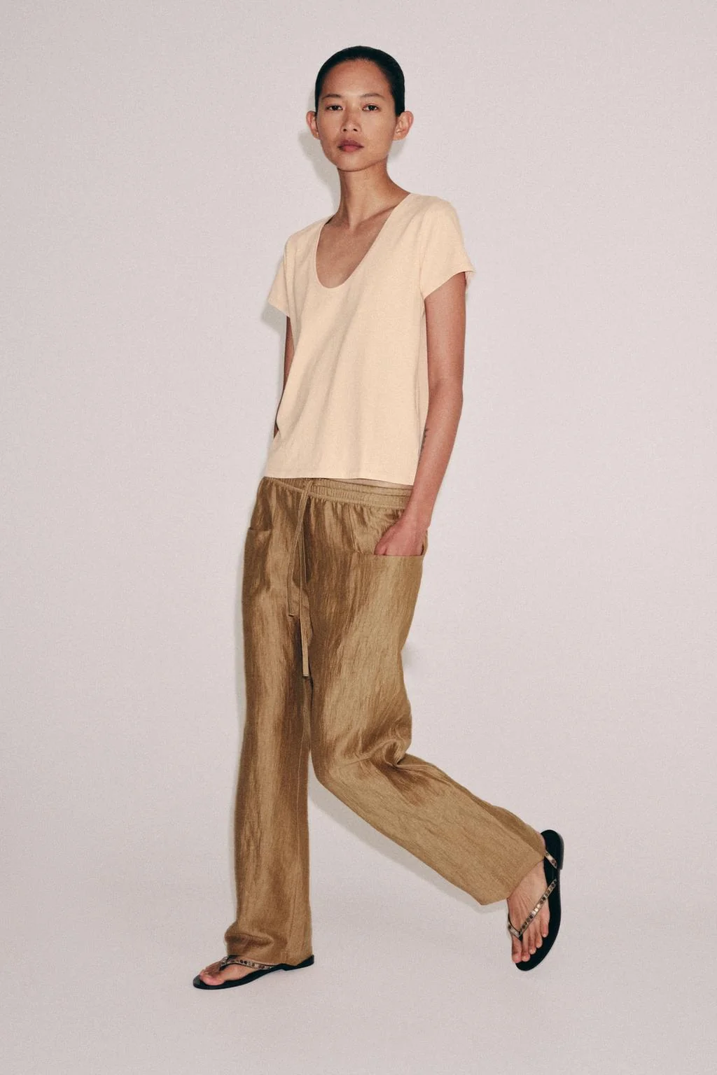 LINEN BLEND TROUSERS ZW COLLECTION