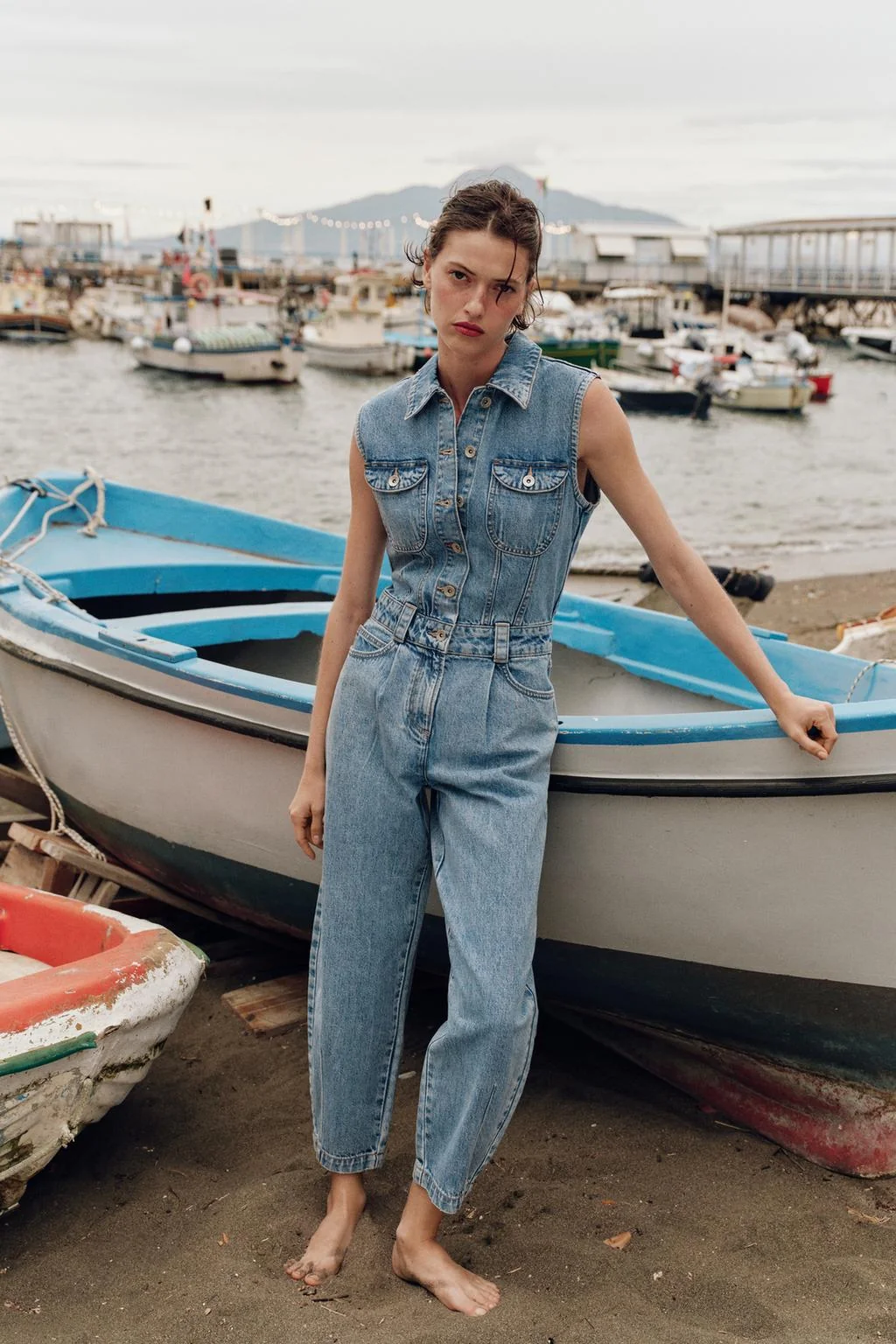 Z1975 DENIM BALLOON LEG JUMPSUIT