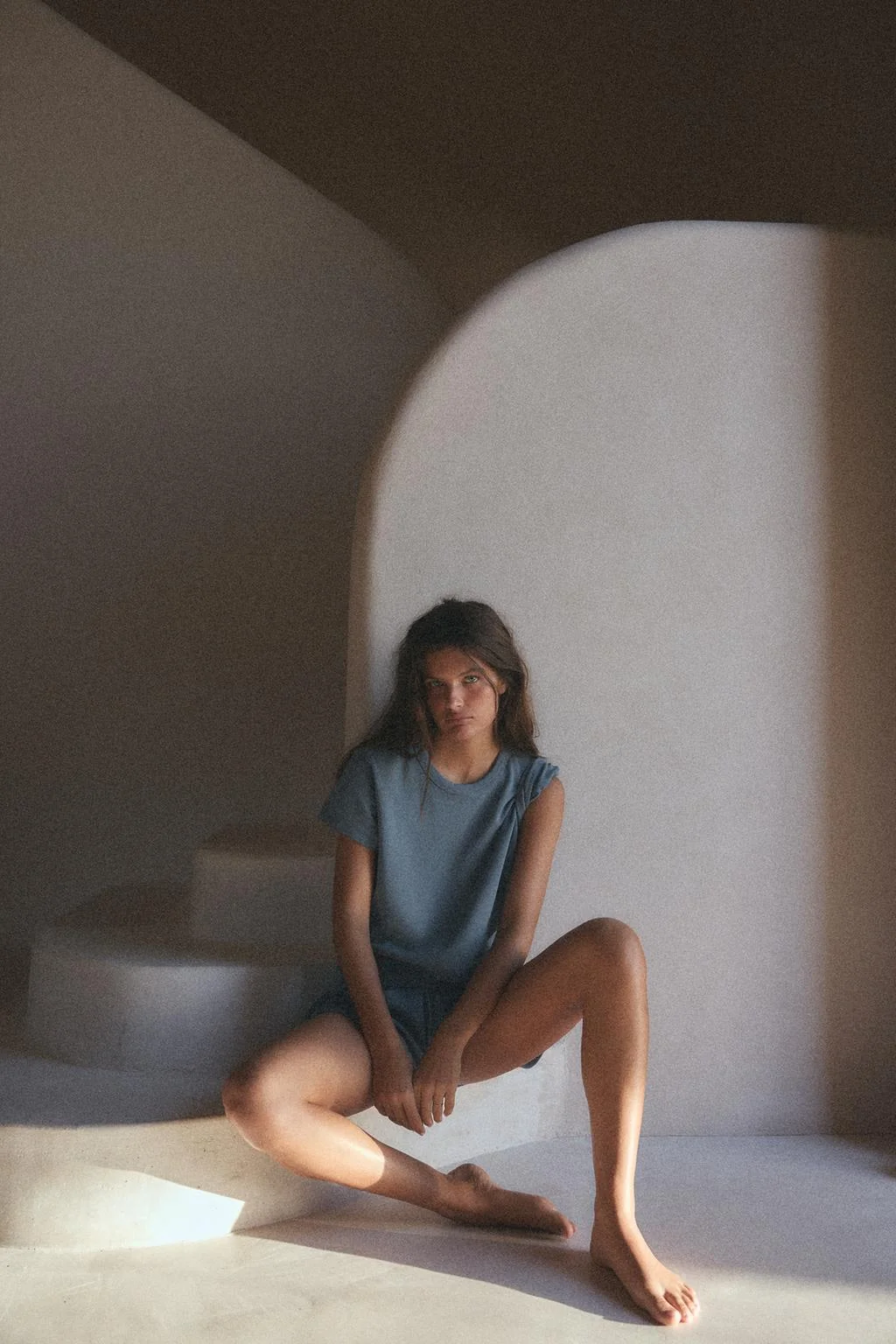 CROPPED FADED-EFFECT T-SHIRT