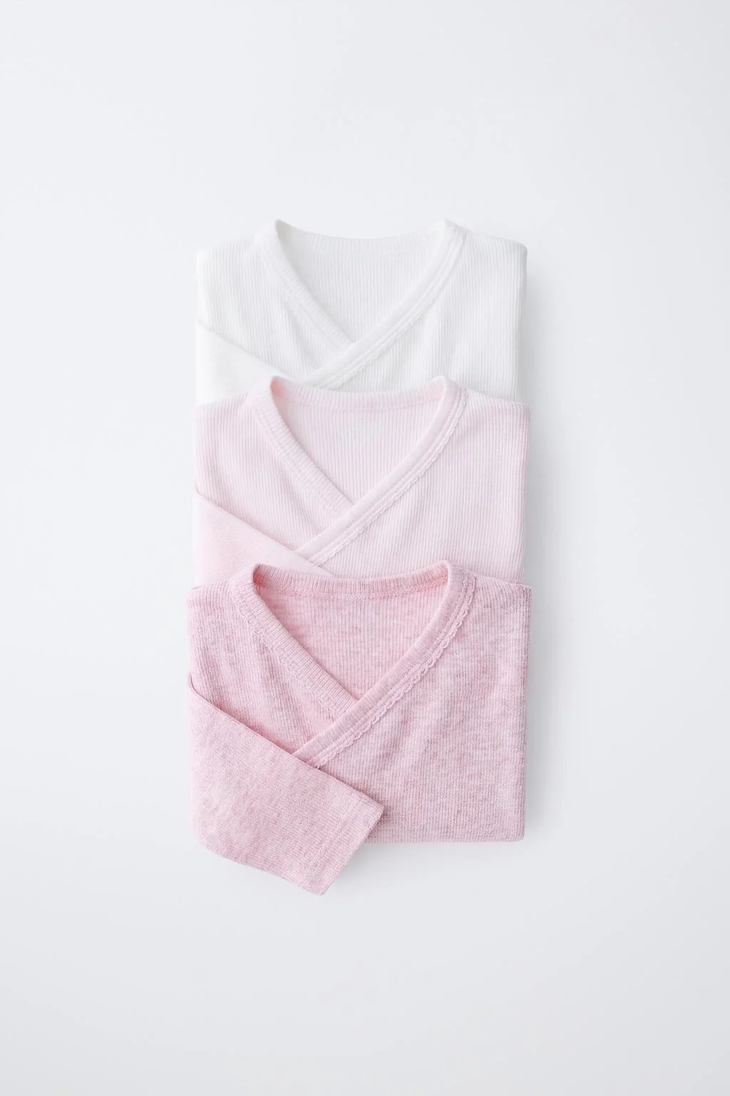 Набор из 3 боди с кимоно-воротником и рубчатой текстурой — 6-18 месяцев | малыши