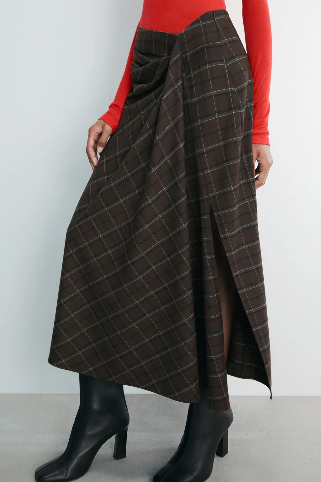 ZW COLLECTION Юбка в клетку с драпировкой