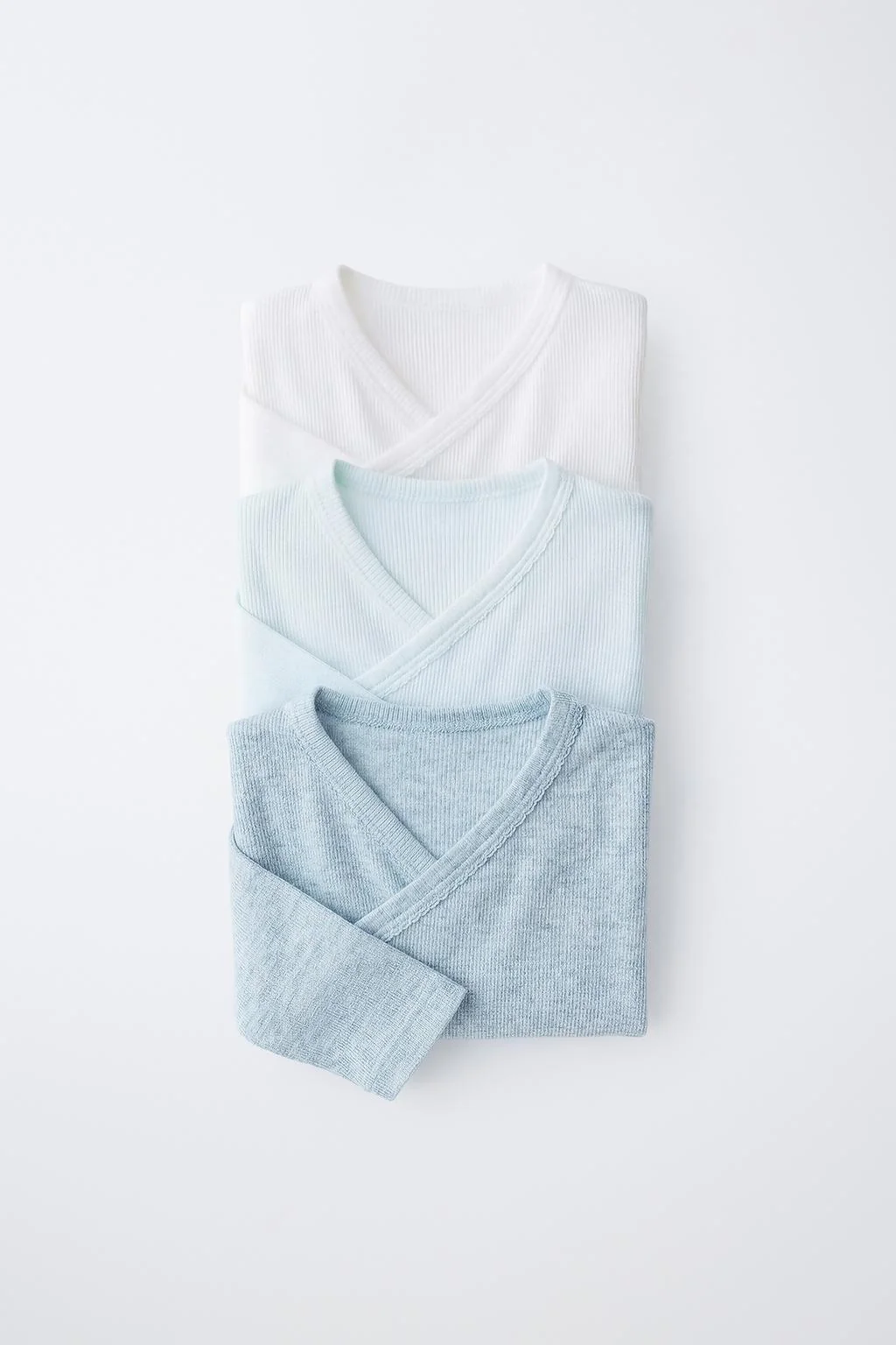 Набор из 3 боди с кимоно-воротником и рубчатой текстурой — 6-18 месяцев | малыши