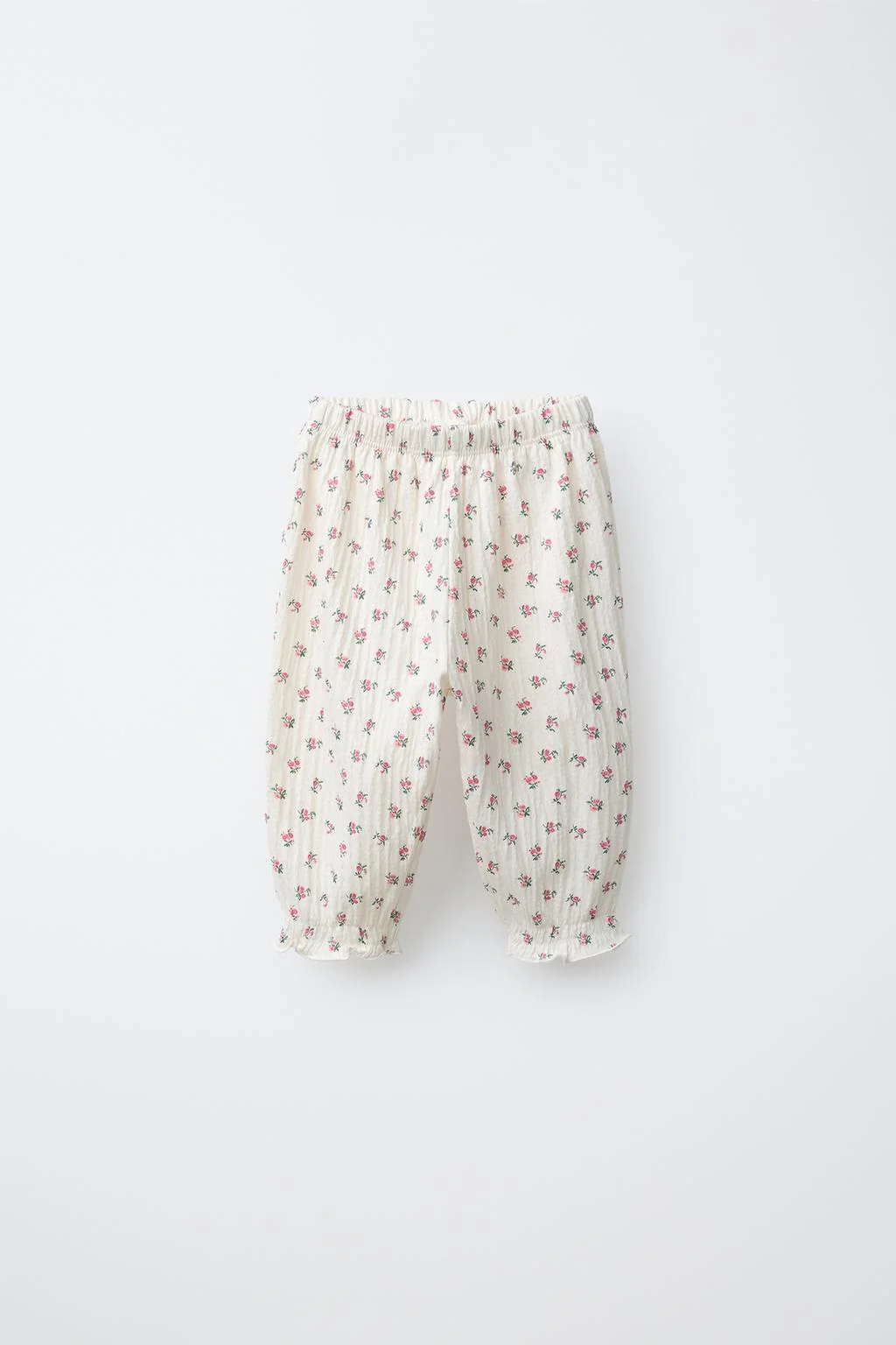 Брюки в цветочек с текстурой