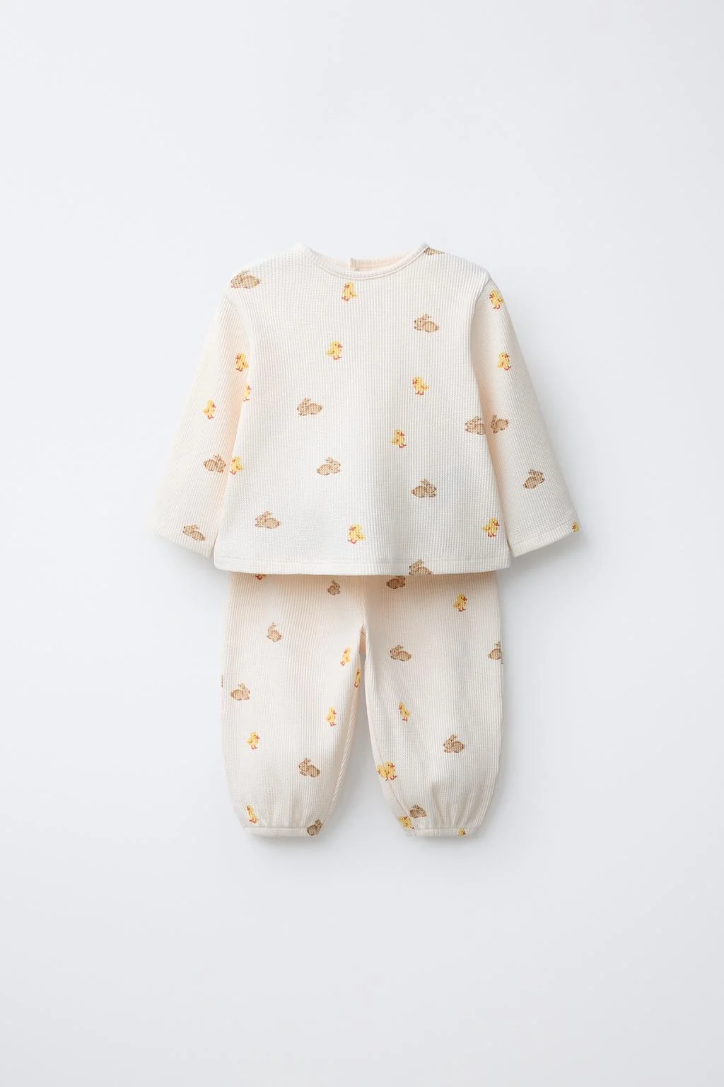 Набор: текстурированная футболка и брюки с кроликом — ДЛИННЫЙ РУКАВ