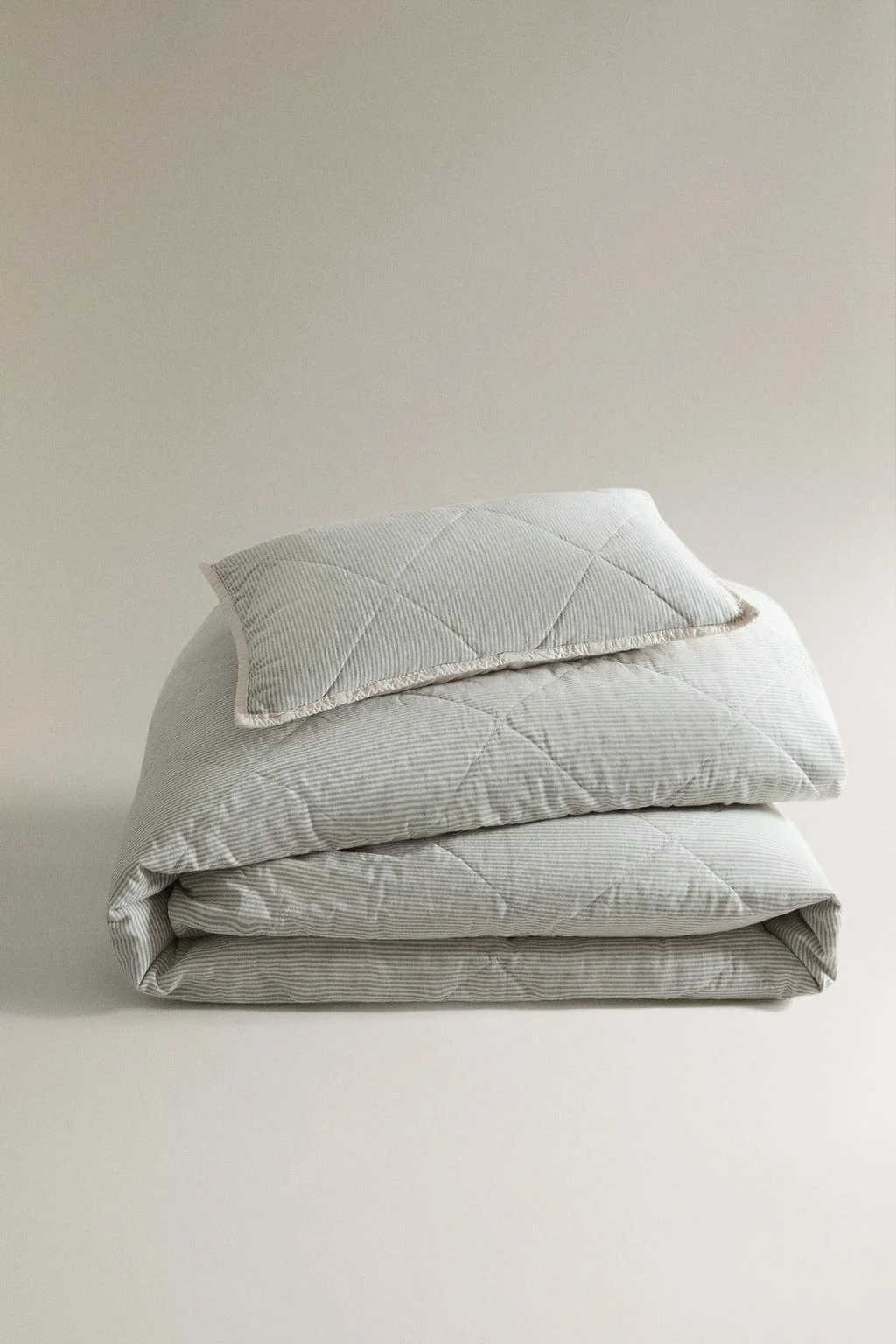 Детская полосатая хлопковая стеганая постель — Обложки под подушки | подушки