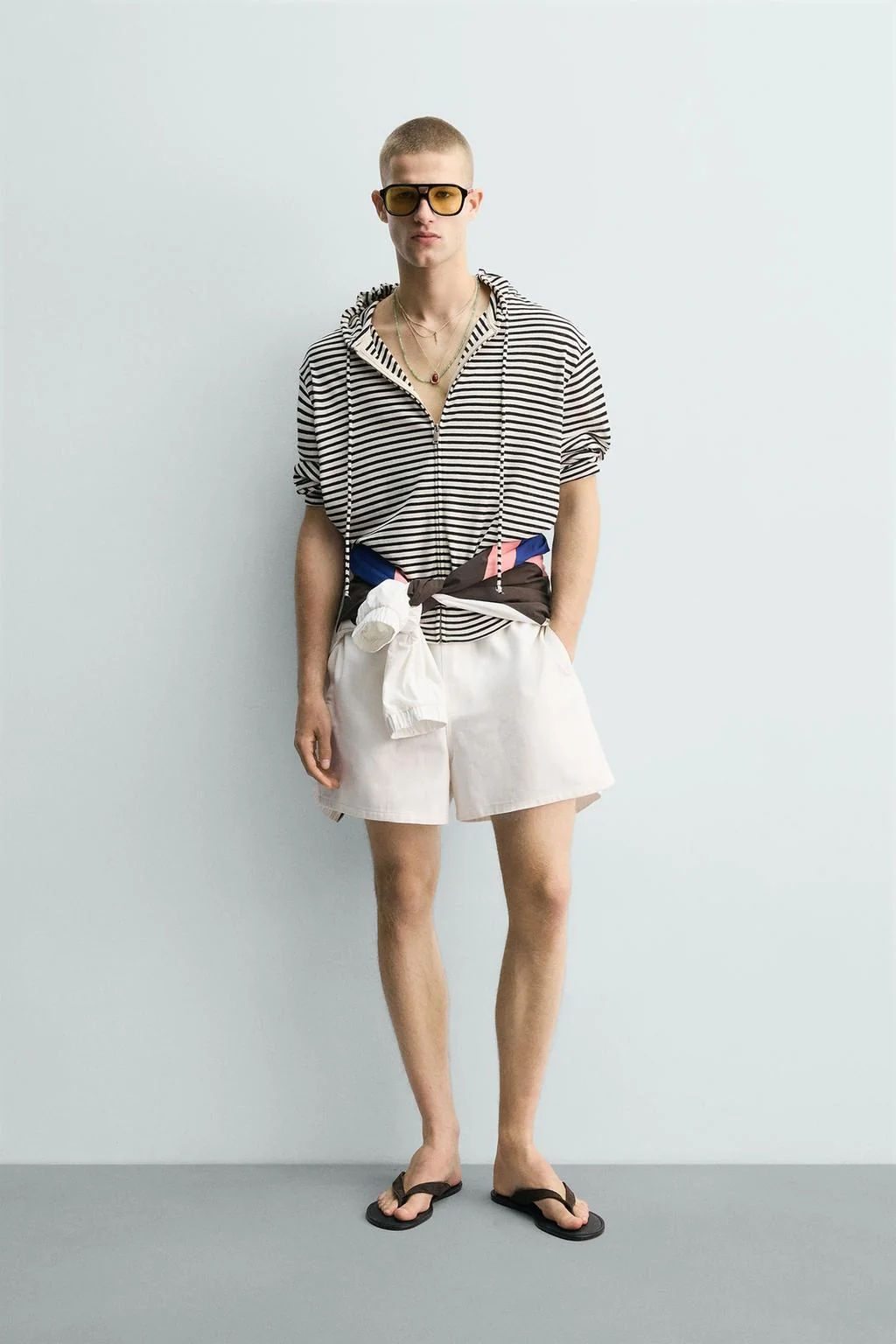 JACQUARD STRIPED HOODIE WITH ZIP