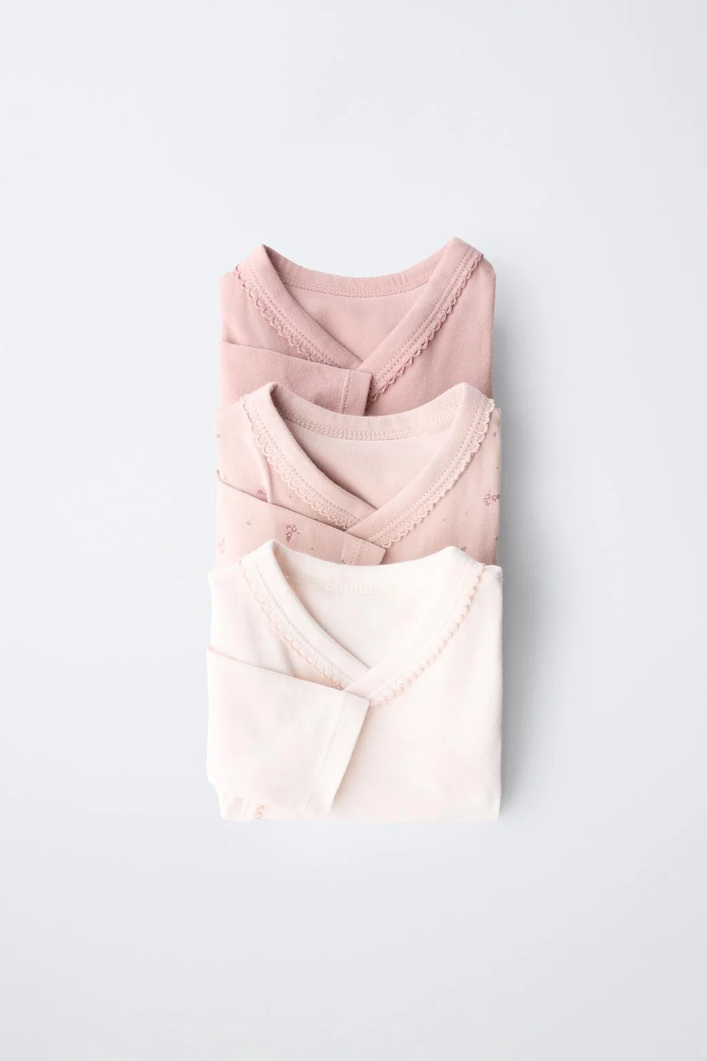 Набор из 3 боди с воротником кимоно в цветочный принт — 6-18 месяцев | малыши