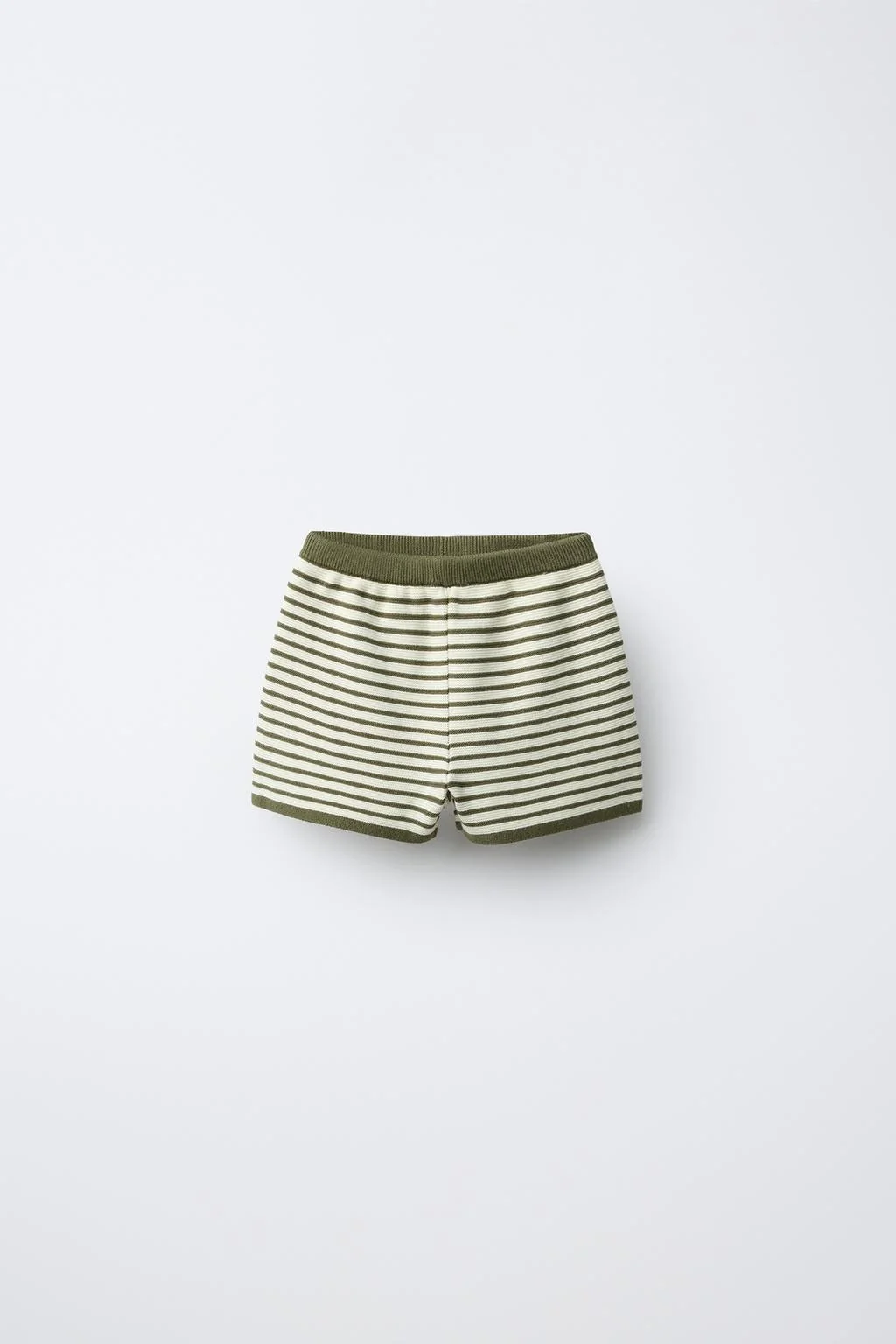 Полосатые трикотажные шорты-бермуды