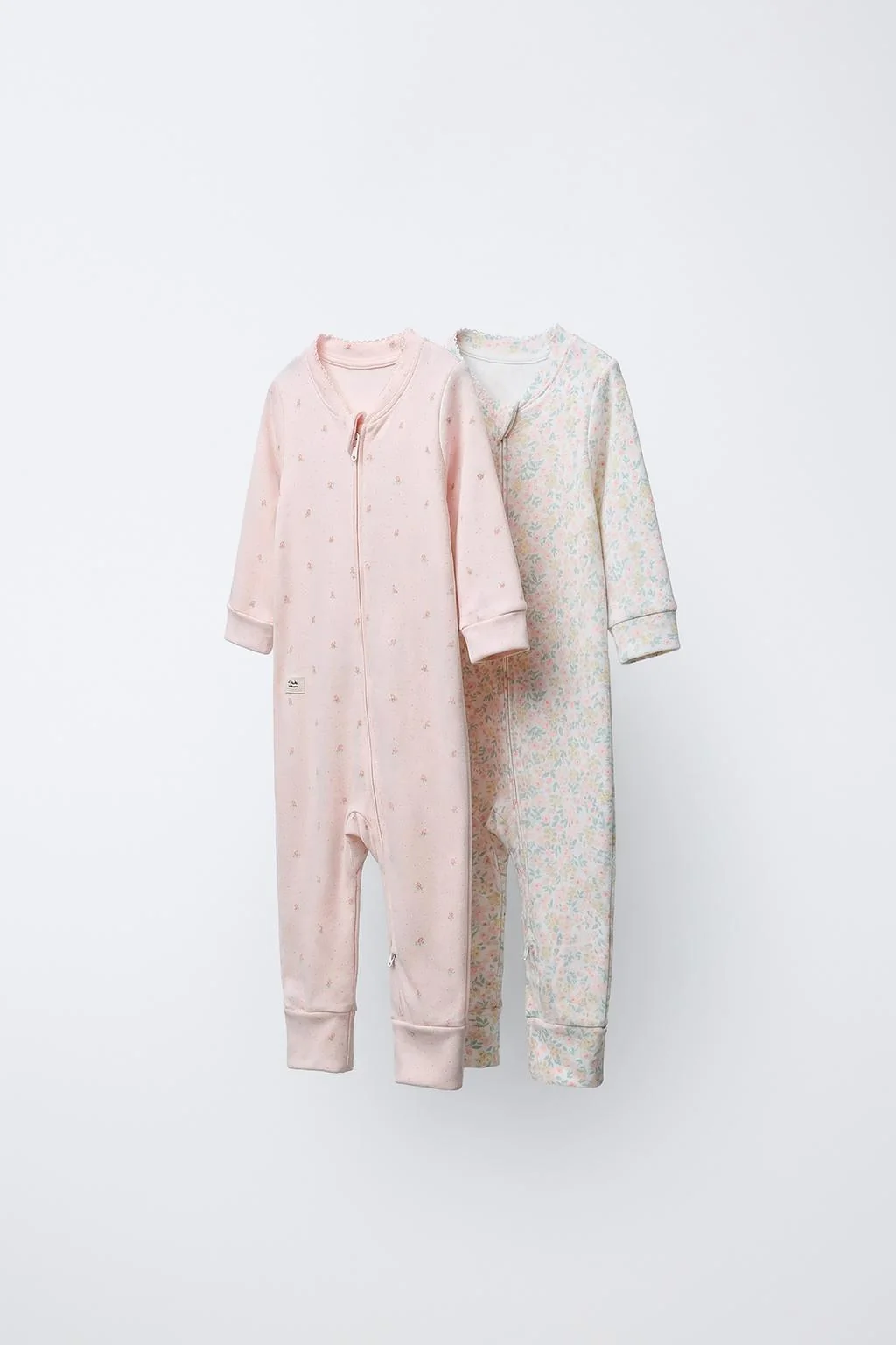 Набор из 2 теплых комбинезонов для сна с трансформируемой стопой и цветочным принтом — Пижамы