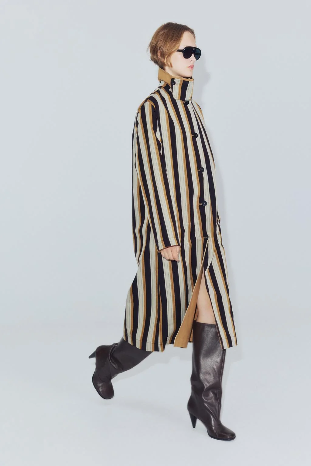 Полосатый двусторонний тренч ZW COLLECTION