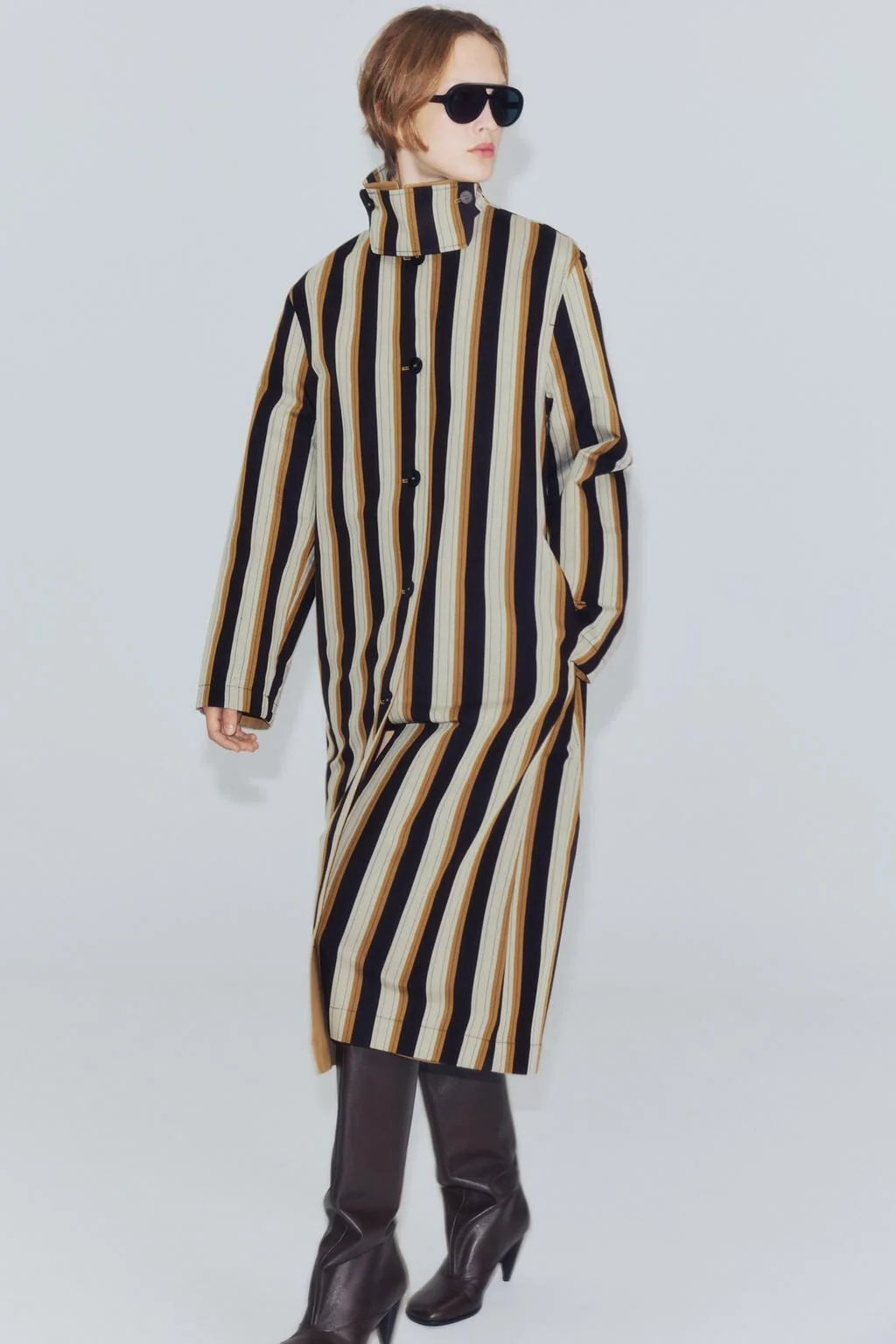 Полосатый двусторонний тренч ZW COLLECTION