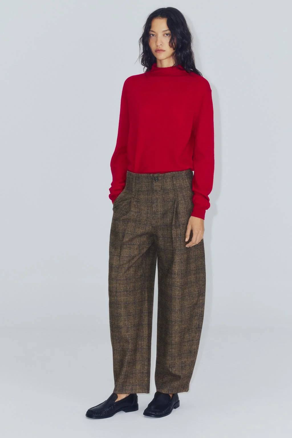 Брюки из шерстяной смеси в клетку ZW COLLECTION