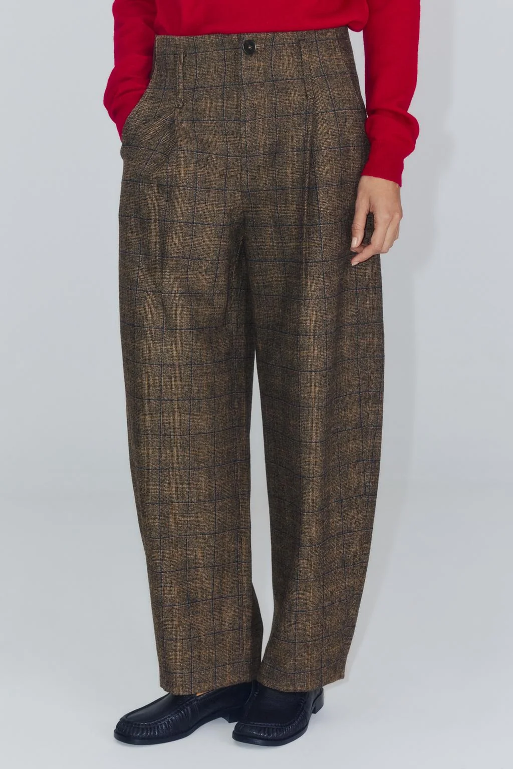 Брюки из шерстяной смеси в клетку ZW COLLECTION