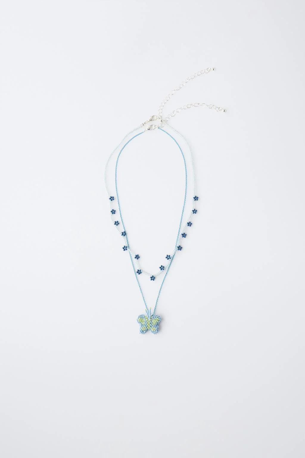 Набор из 2 бисерных колец с бабочками и цветами