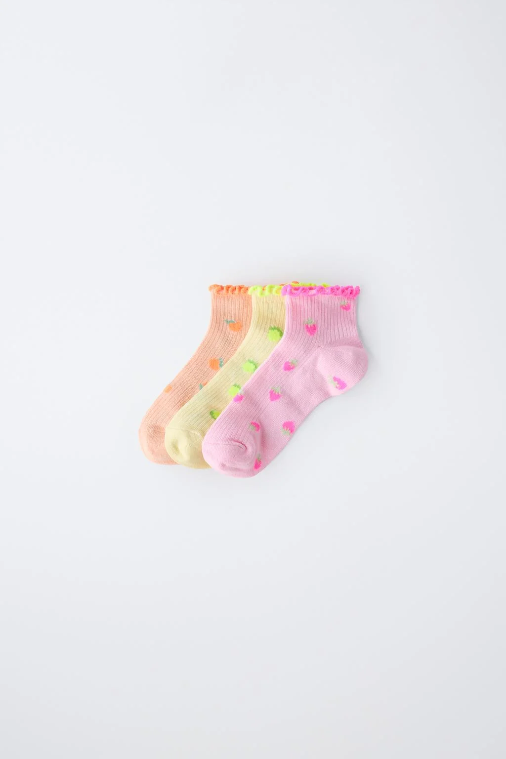 Набор из трех пар коротких носков из махровой ткани с фруктами — Ноги | тестяки