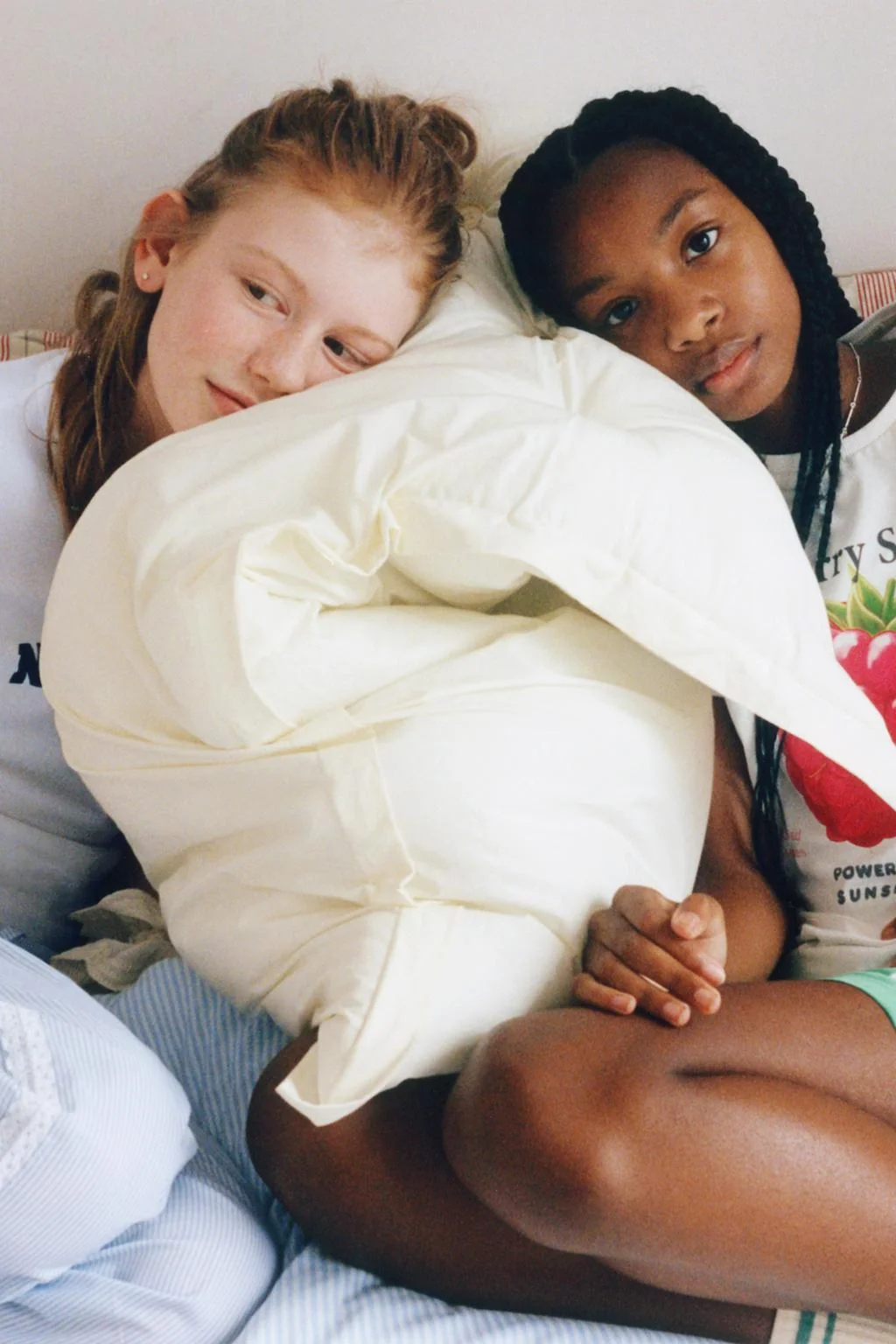 6-14 лет / Пижама с полосками и медведем — 6-14 лет | девочка