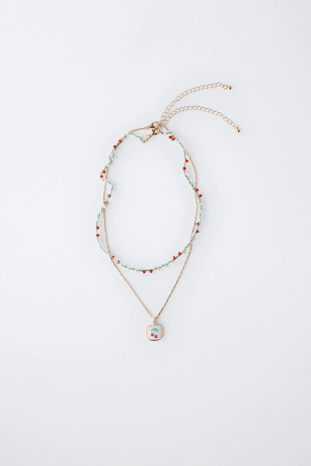 Набор из 2 колье с бисером и вишнями — Брюски