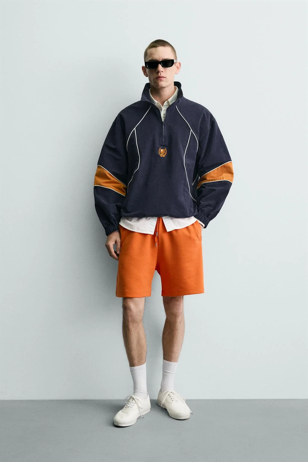 COLOUR BLOCK TECHNICAL QUARTER-ZIP SWEATSHIRT