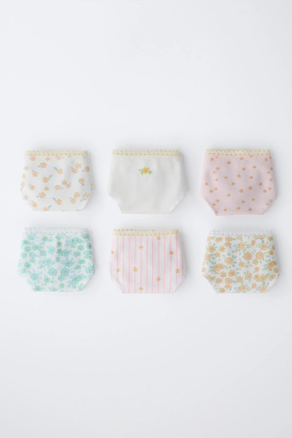 6-14 лет / Набор из 6 трусиков с цветочным принтом — Нижнее белье
