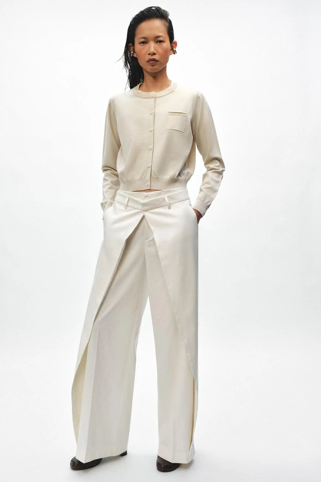 DOUBLE-LAYER KNIT JACKET