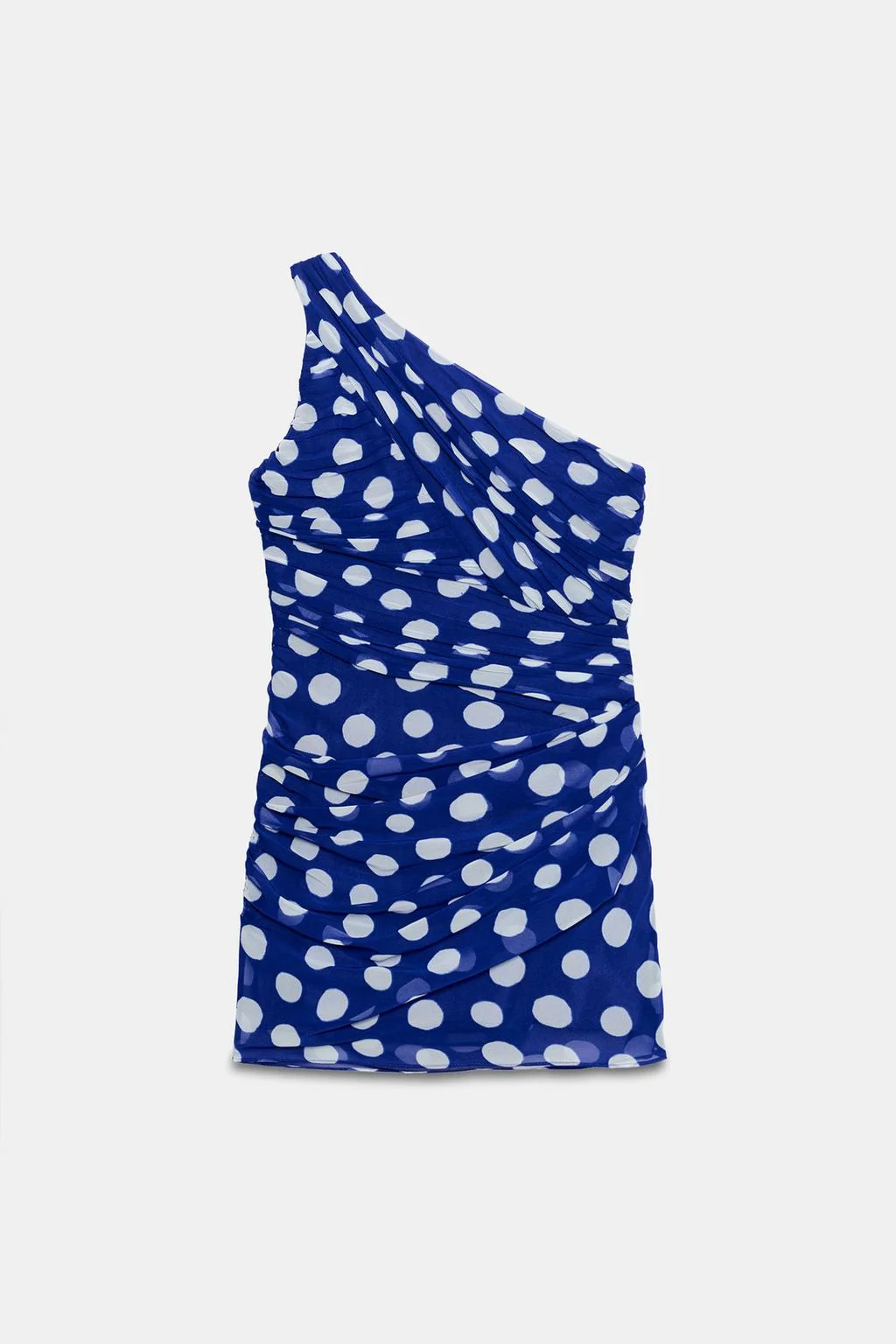 DRAPED MINI DRESS WITH DOTS