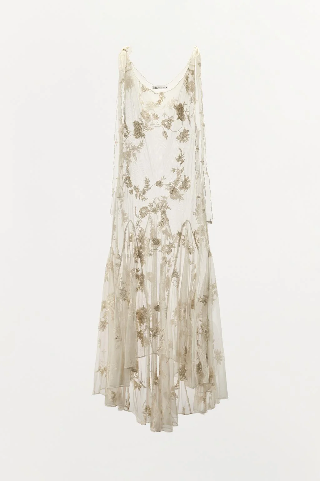 LIMITED EDITION GEORGETTE DRESS WITH FLORAL BEADED EMBROIDERY