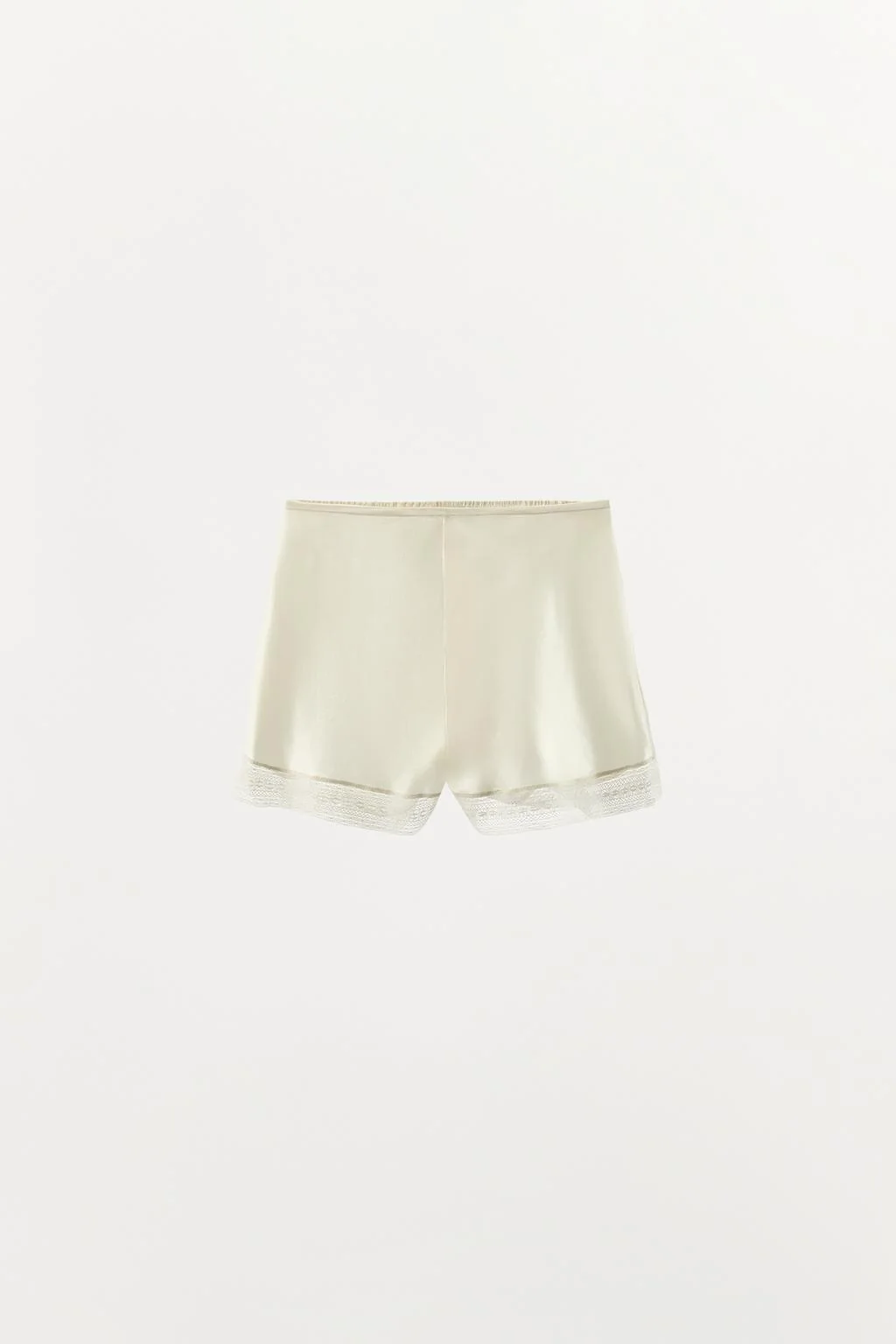 LACE TRIM SILK SHORTS