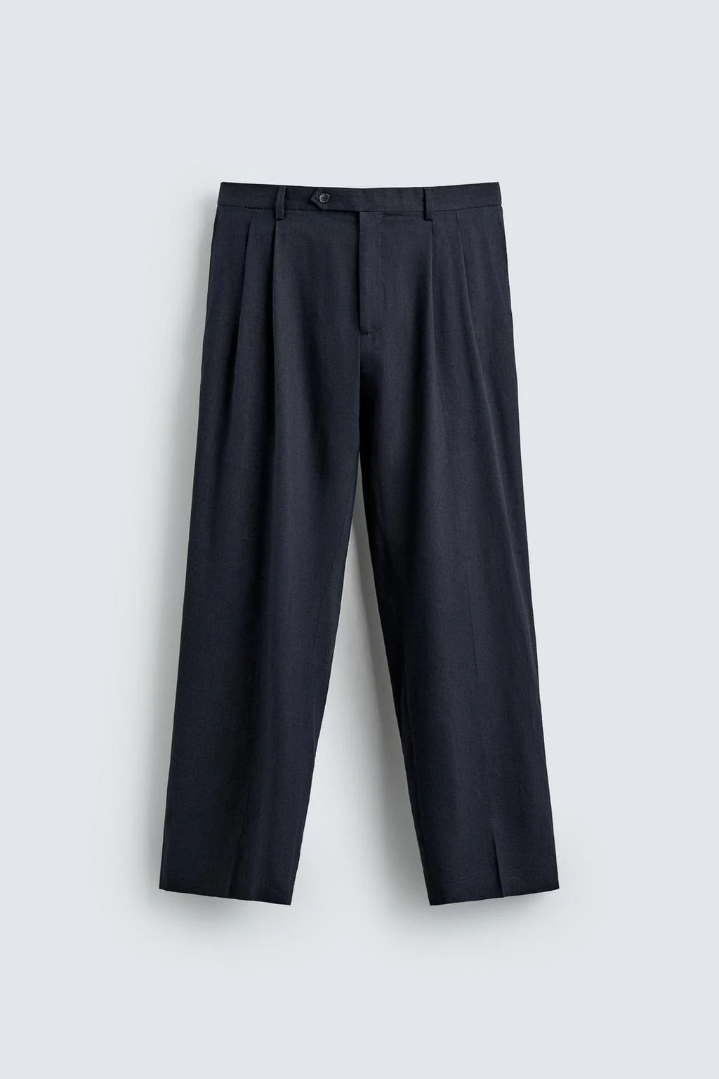 100% WOOL RELAXED FIT PLEATED TROUSERS