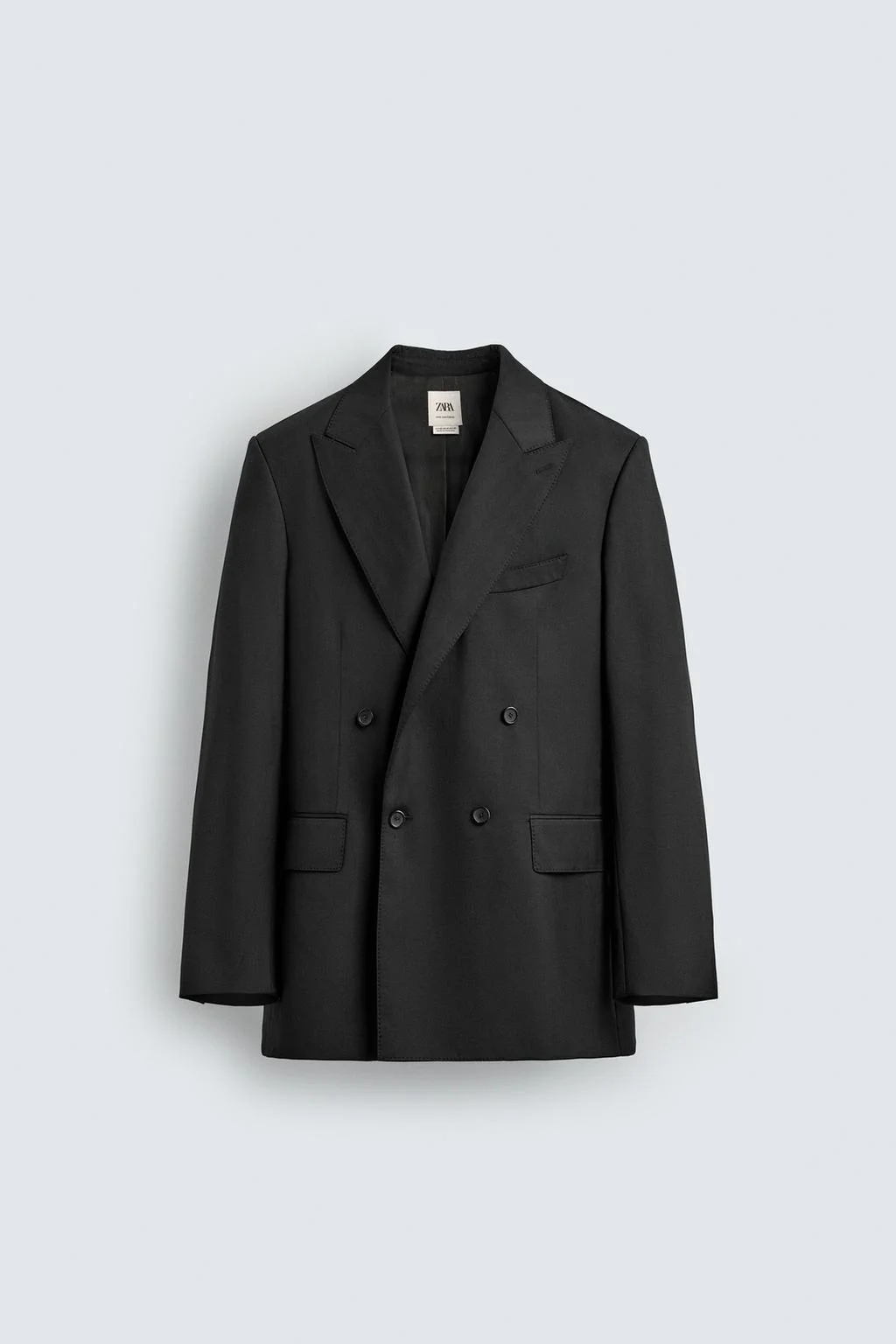 100% WOOL DOUBLE-BREASTED SUIT BLAZER