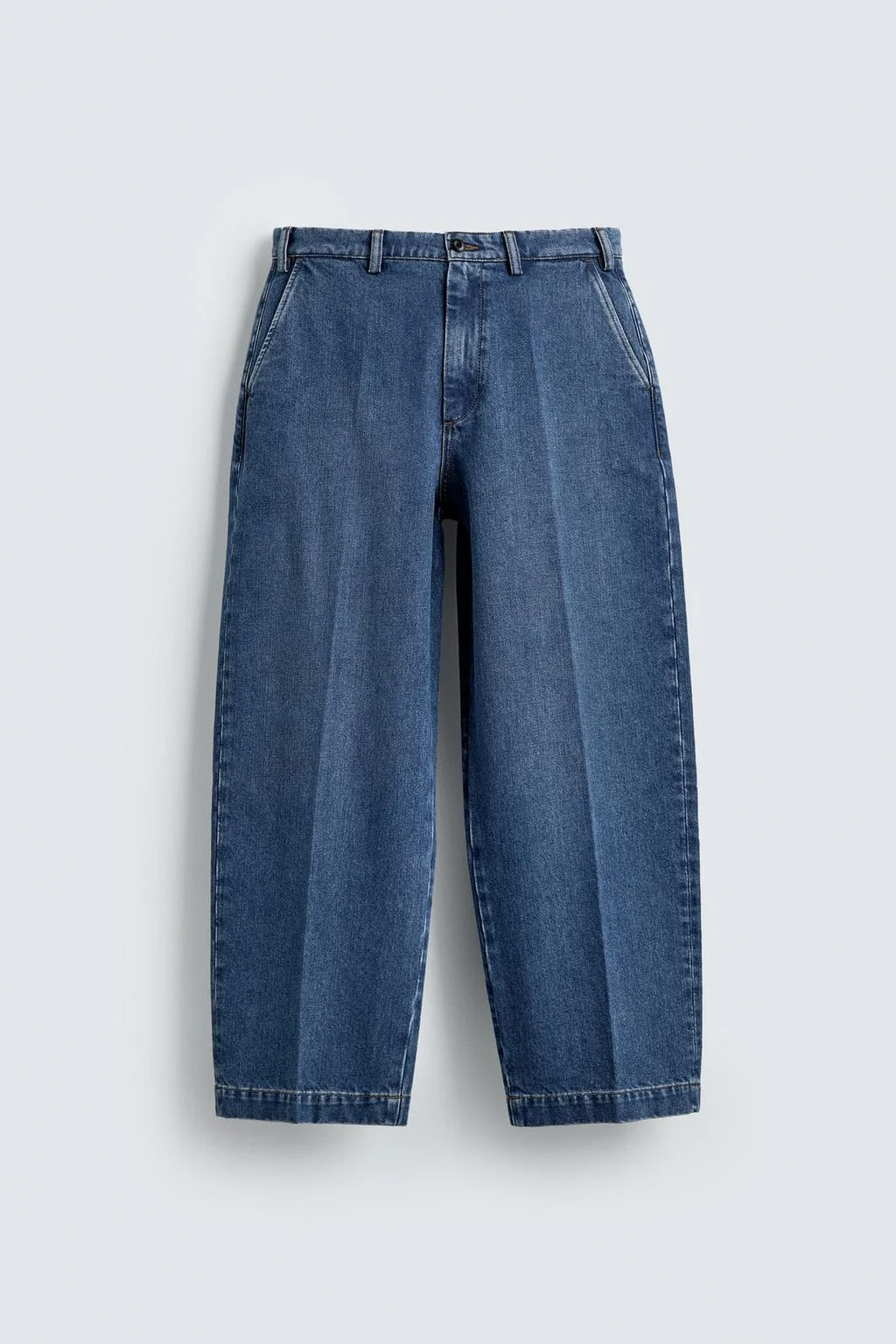 STRAIGHT-LEG DENIM CHINO TROUSERS