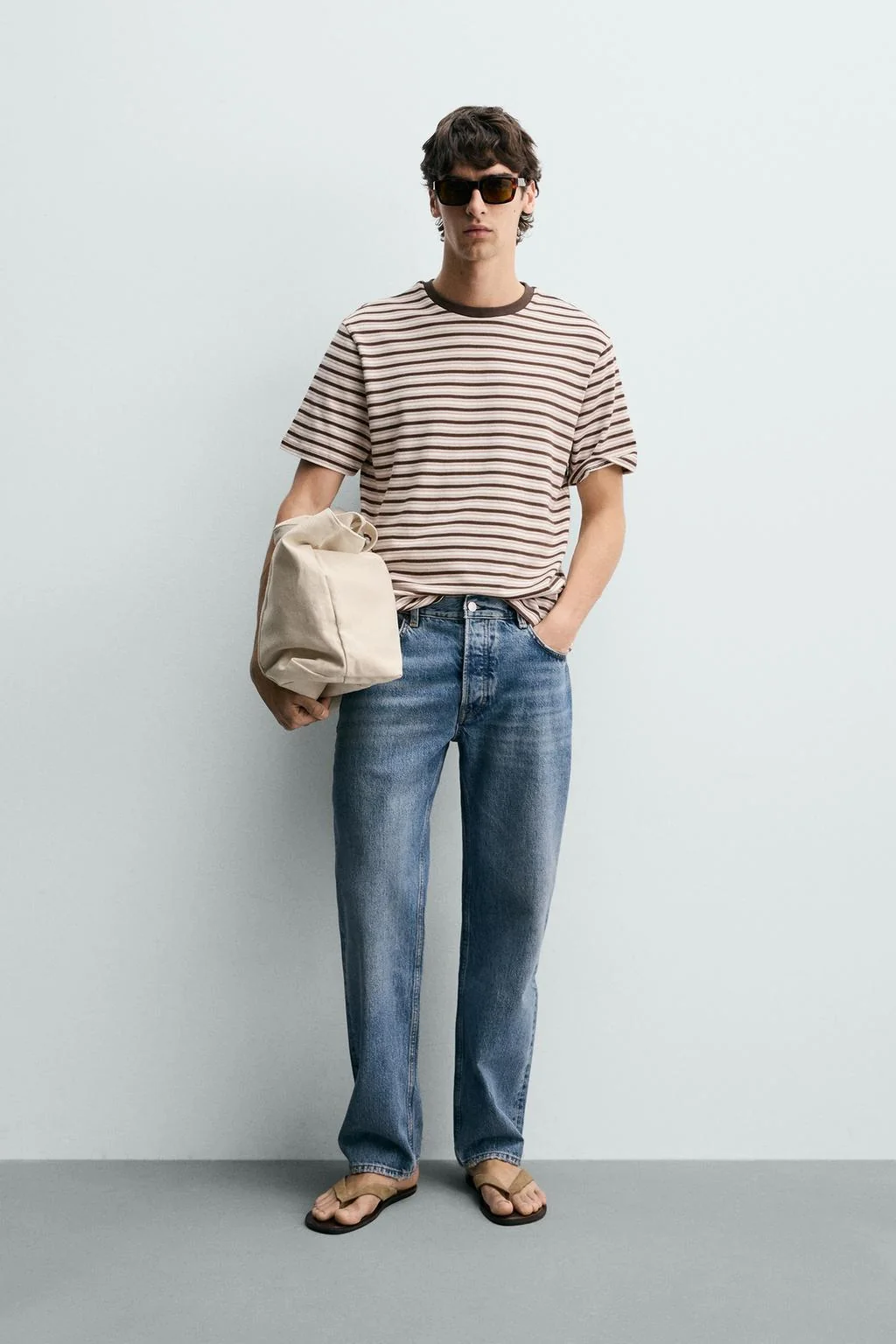 CONTRAST STRIPED JACQUARD T-SHIRT