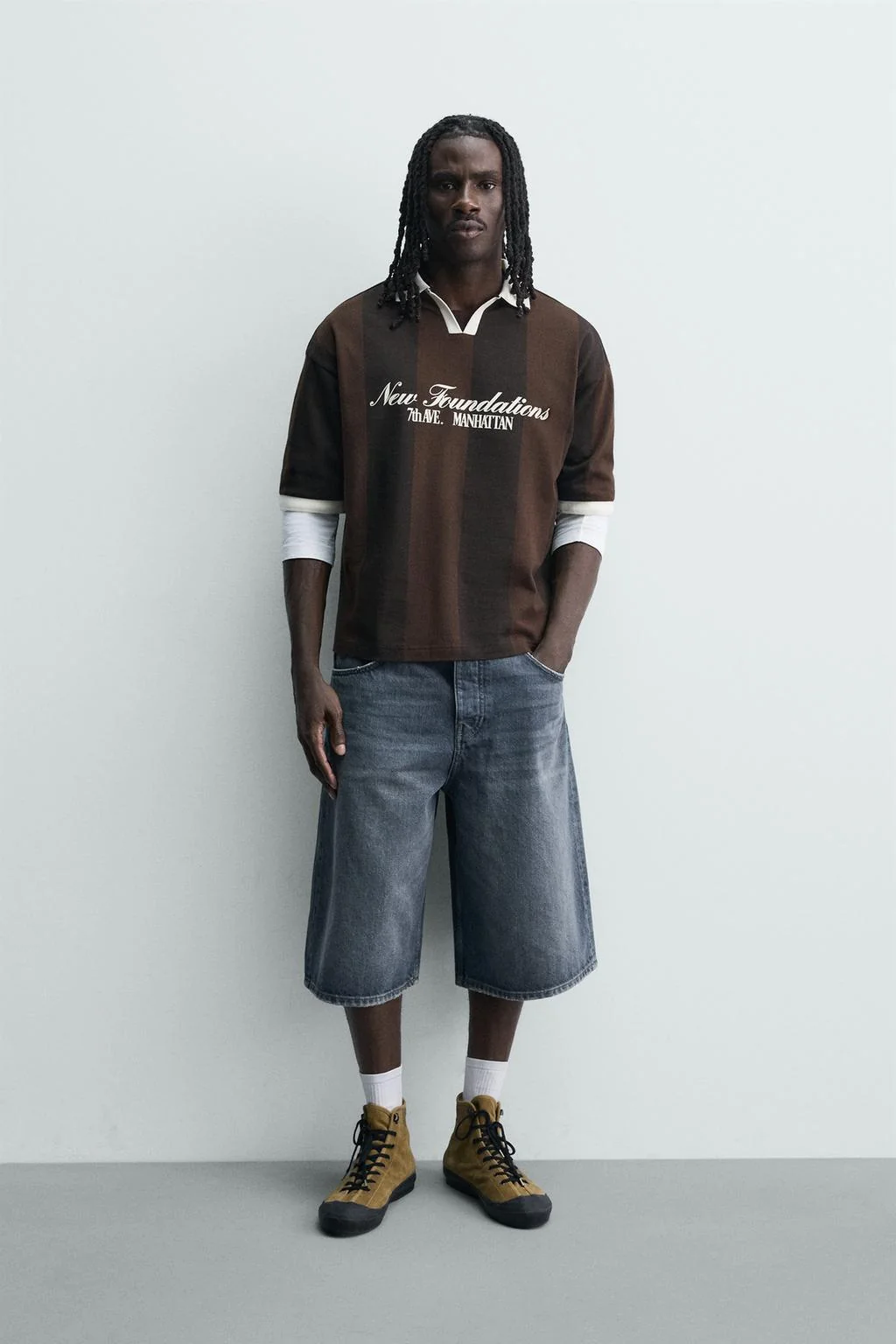 RETRO FOOTBALL PRINT POLO SHIRT