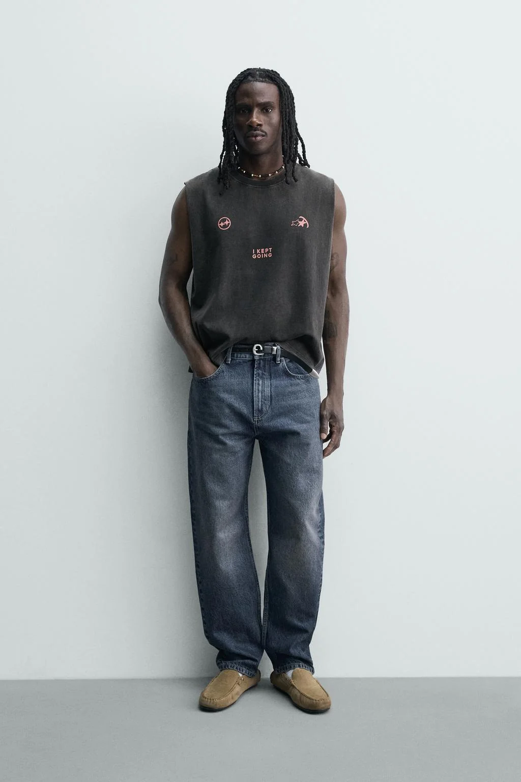 WASHED PRINTED TANK TOP