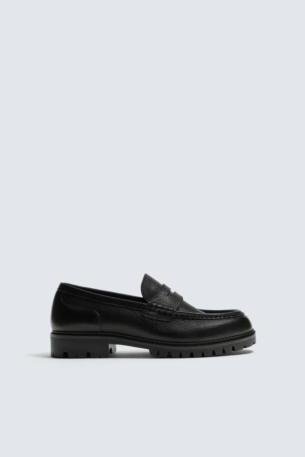 LEATHER LOAFERS WITH TRACK SOLE