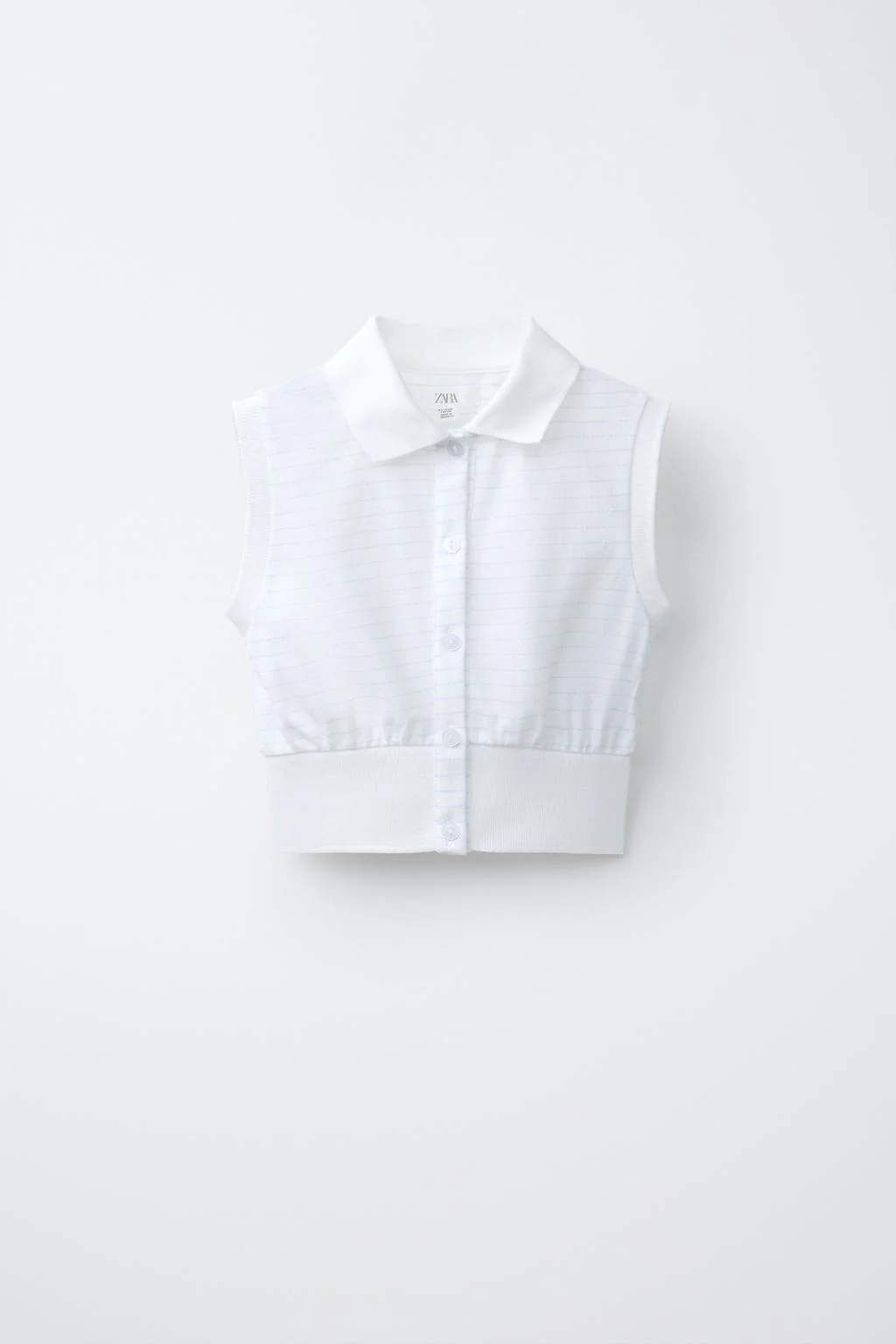 STRIPED CROPPED POLO SHIRT