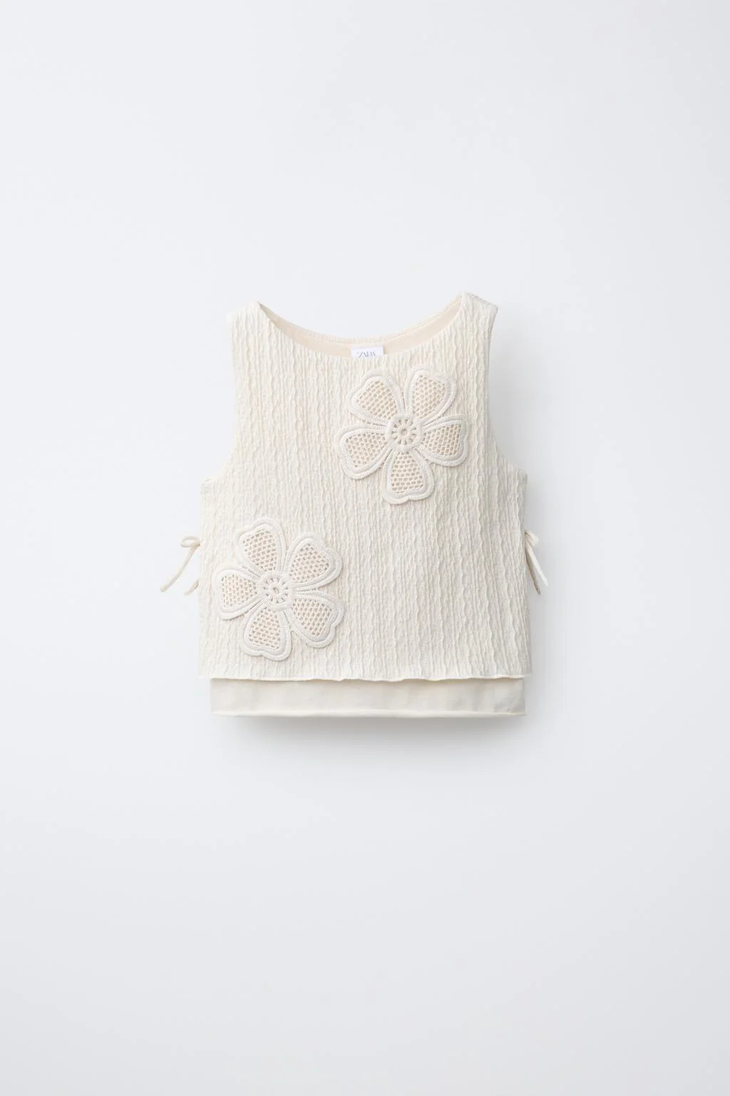 FLORAL CROCHET KNIT TOP