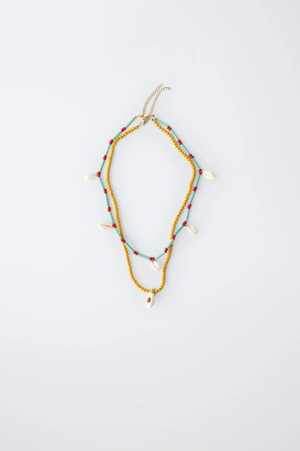 PACK OF TWO BEADED SHELL NECKLACES