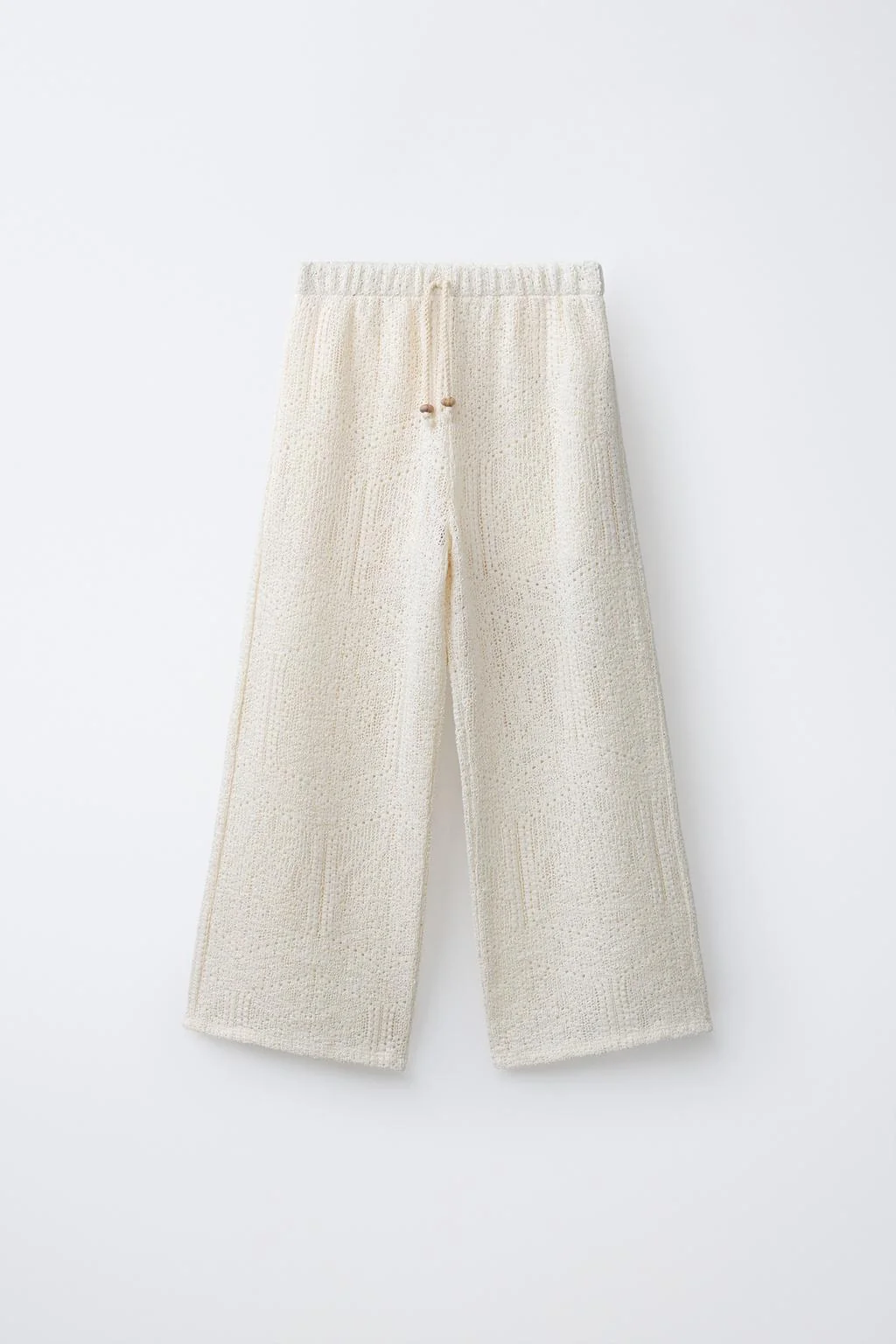 WIDE-LEG CUTWORK LACE TROUSERS