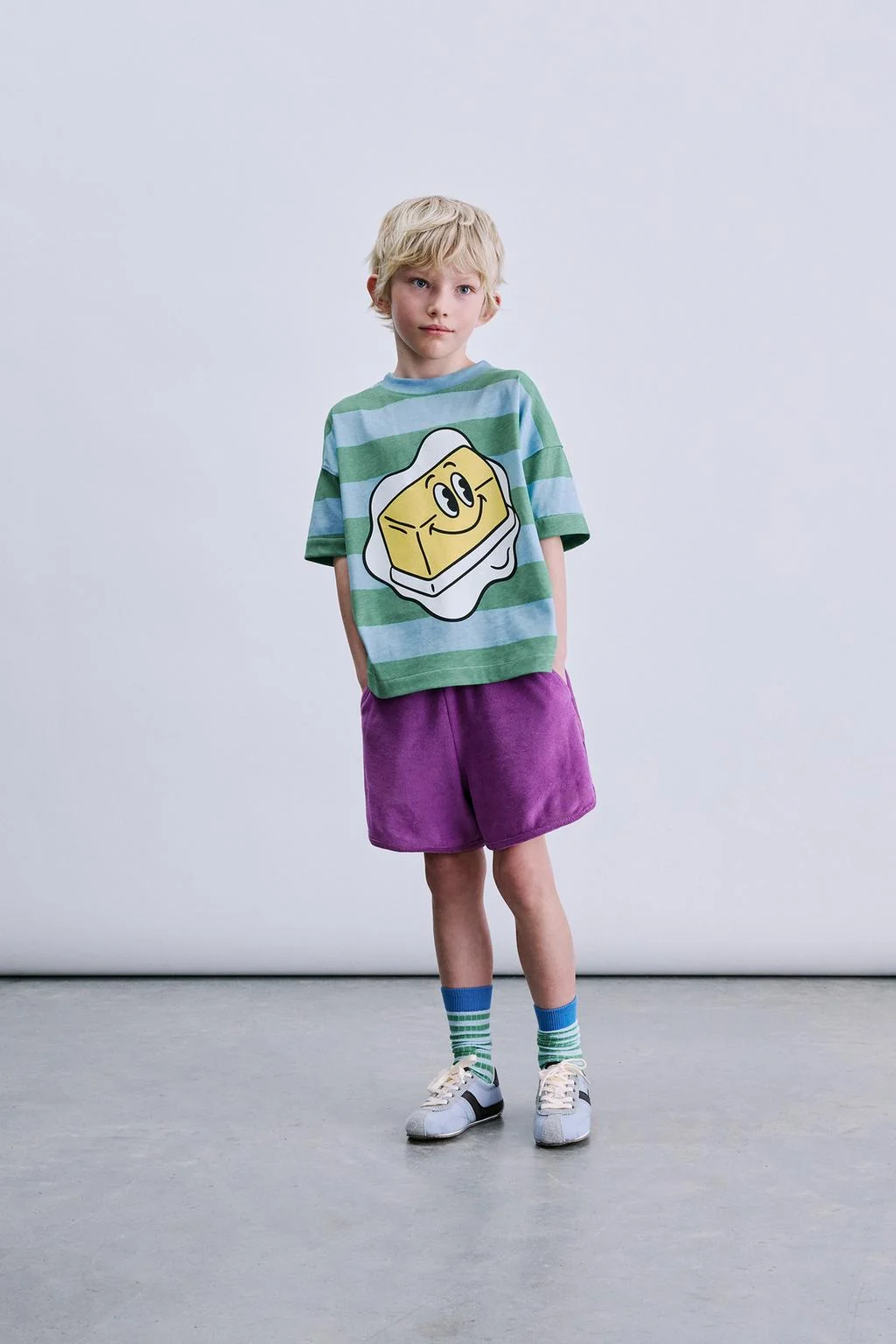 COLOUR BLOCK TERRY BERMUDA SHORTS